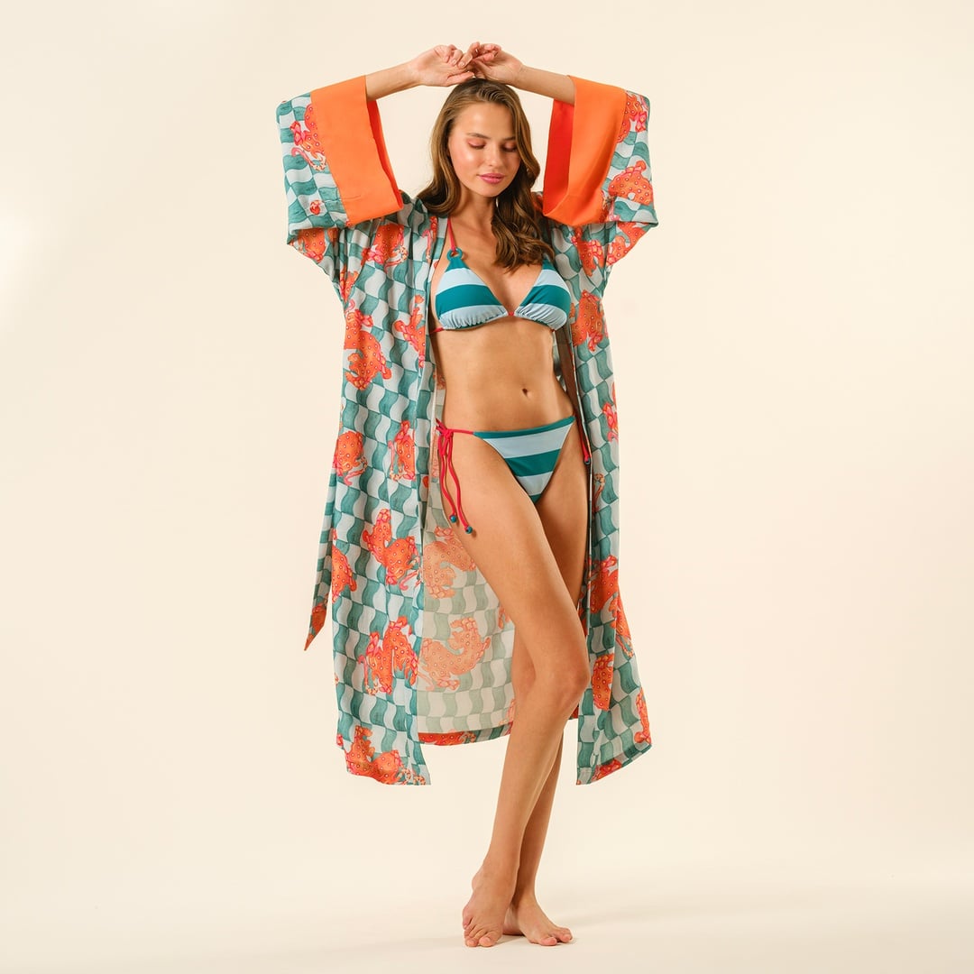 Prınkıpo Bikini Üstü 23x21 Cm Yeşil - Mavi