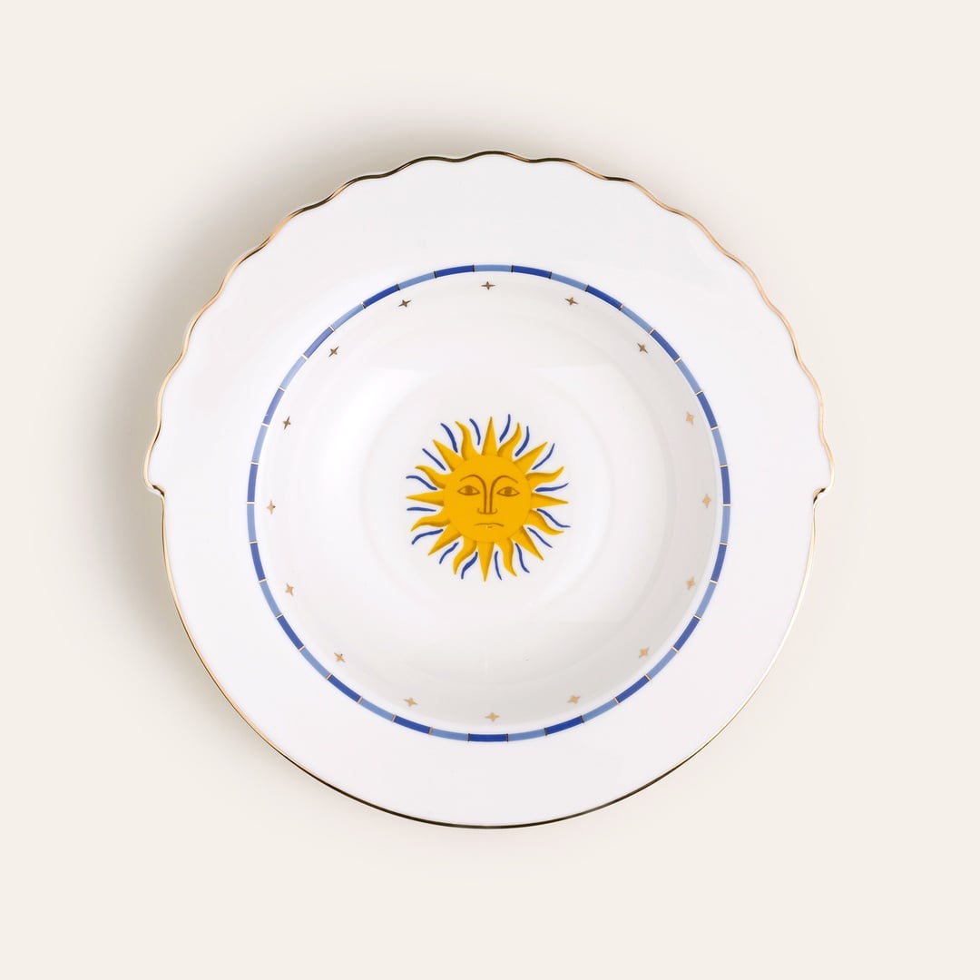 Luohu Porselen Çukur Tabak 23x23x4 Cm Beyaz