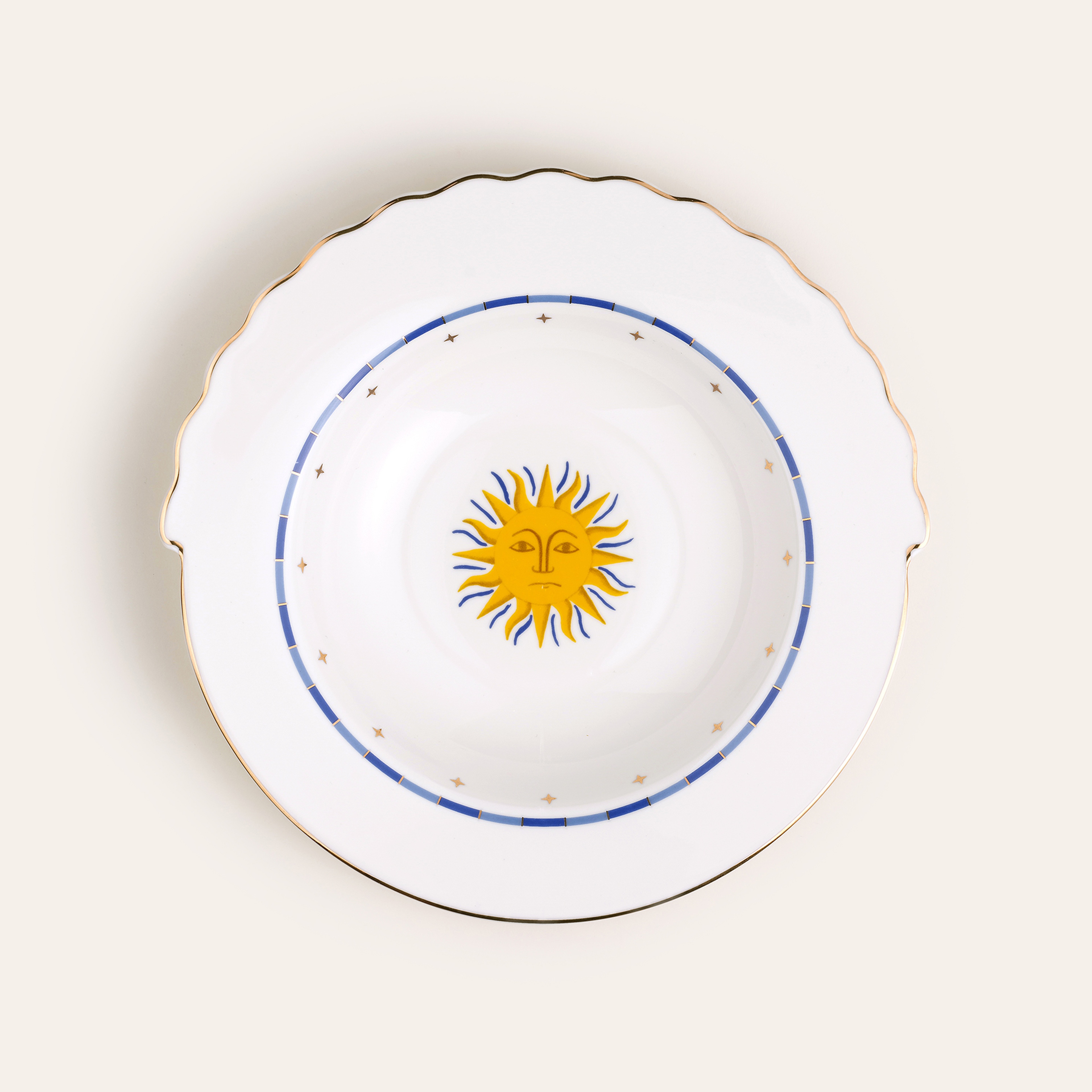 Luohu Porselen Çukur Tabak 23x23x4 Cm Beyaz