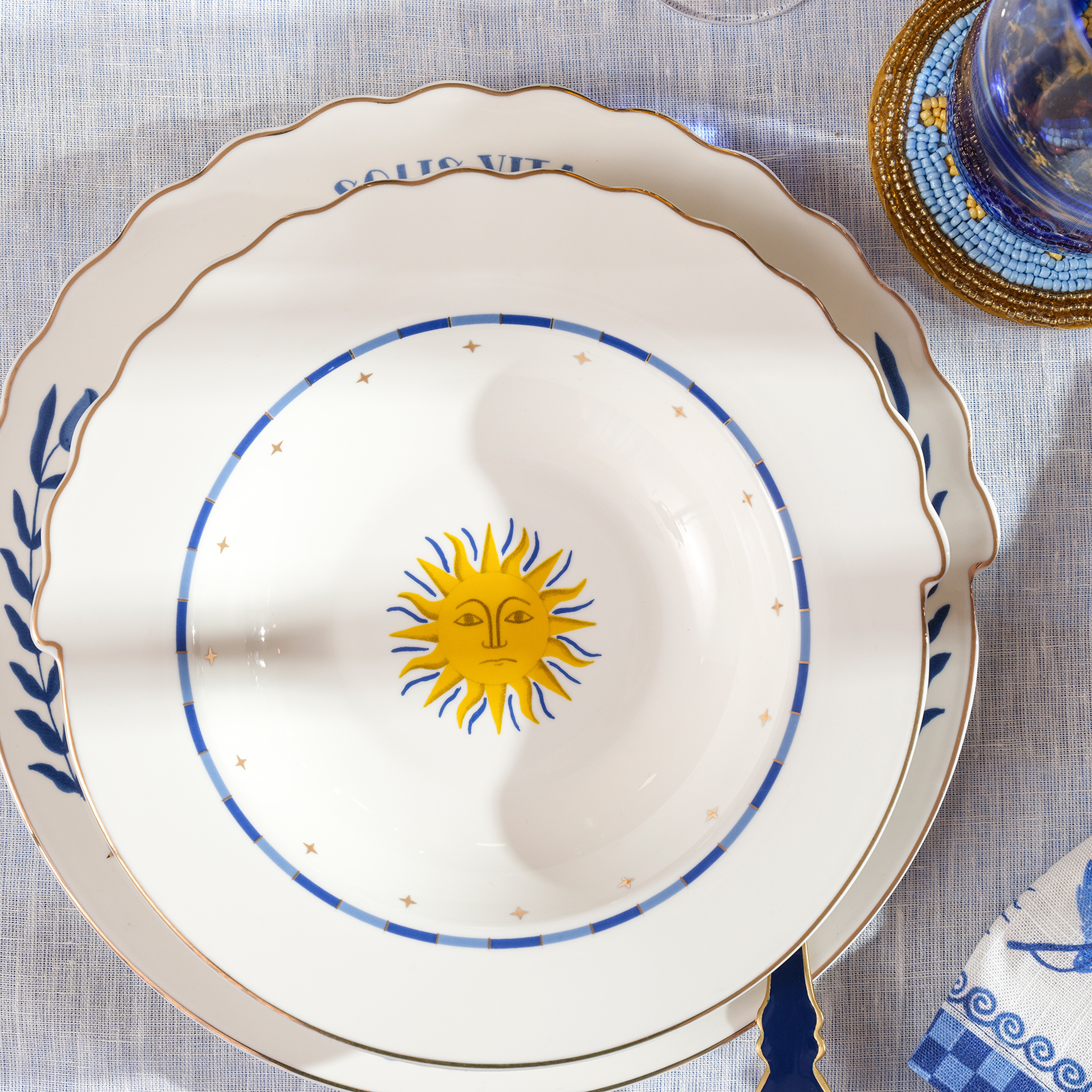 Luohu Porselen Çukur Tabak 23x23x4 Cm Beyaz