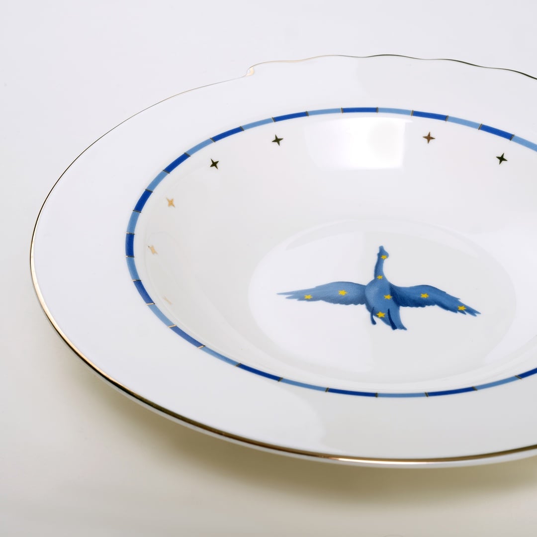 Luohu Porselen Çukur Tabak 23x23x4 Cm Beyaz