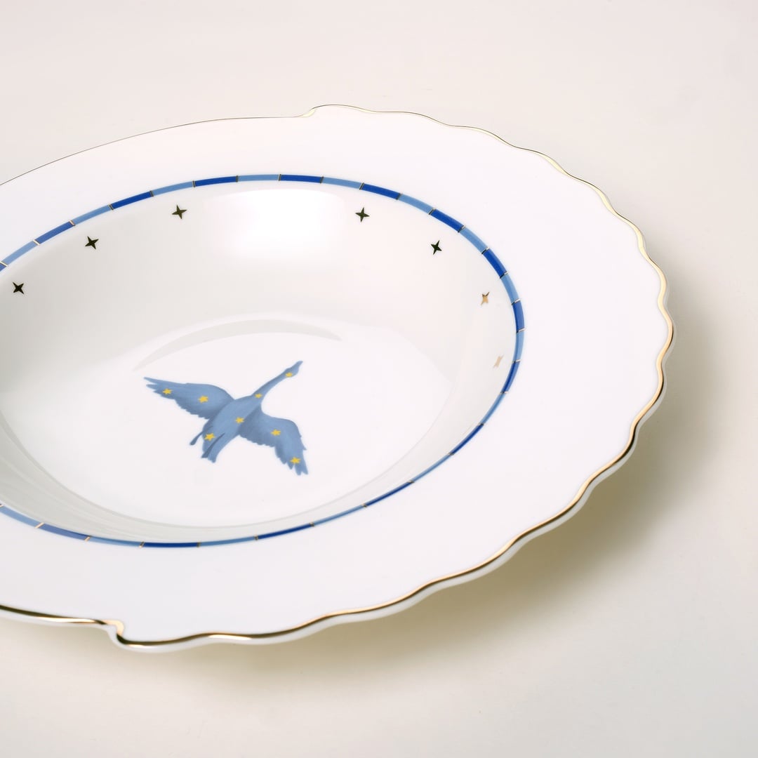 Luohu Porselen Çukur Tabak 23x23x4 Cm Beyaz