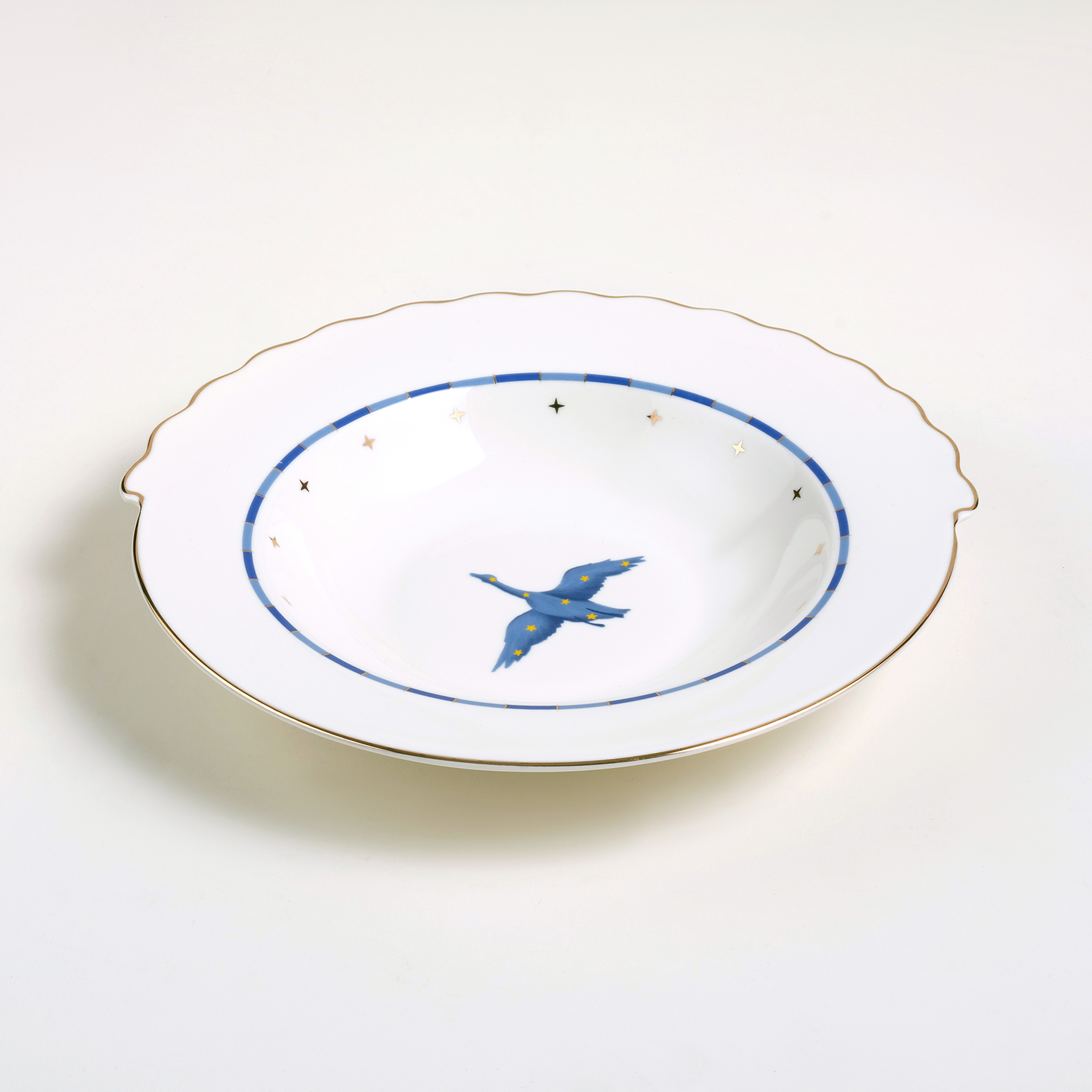 Luohu Porselen Çukur Tabak 23x23x4 Cm Beyaz