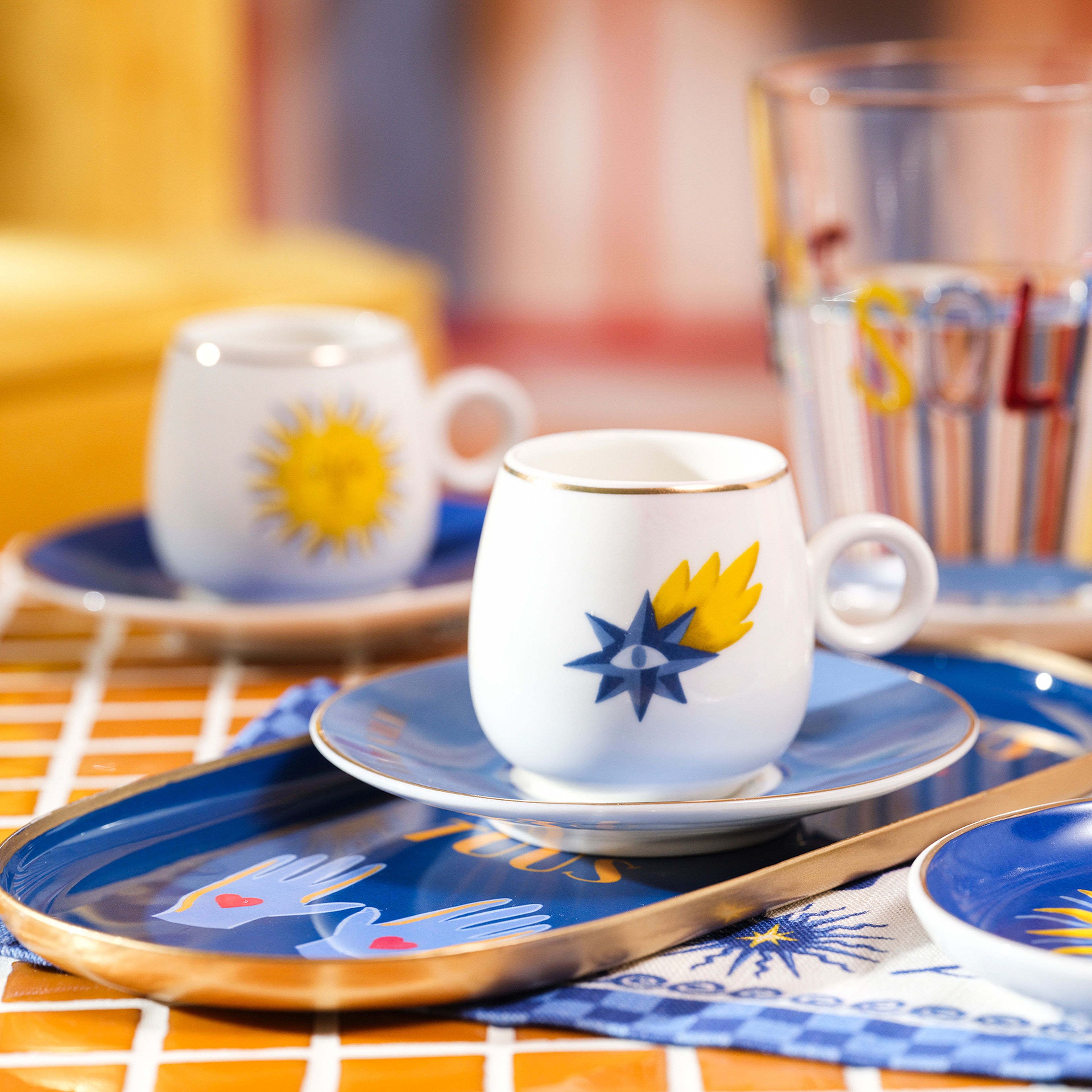 Luohu Porselen Kahve Seti 5x5x6 Cm Beyaz