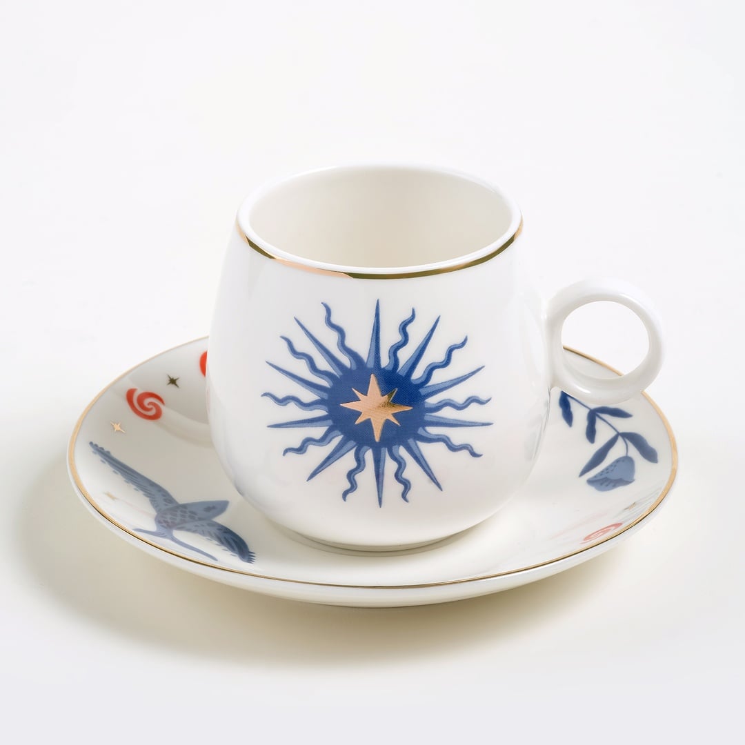 Luohu Porselen Çay Seti 6x6x7 Cm Beyaz