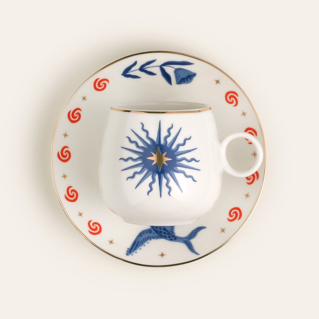 Luohu Porselen Çay Seti 6x6x7 Cm Beyaz