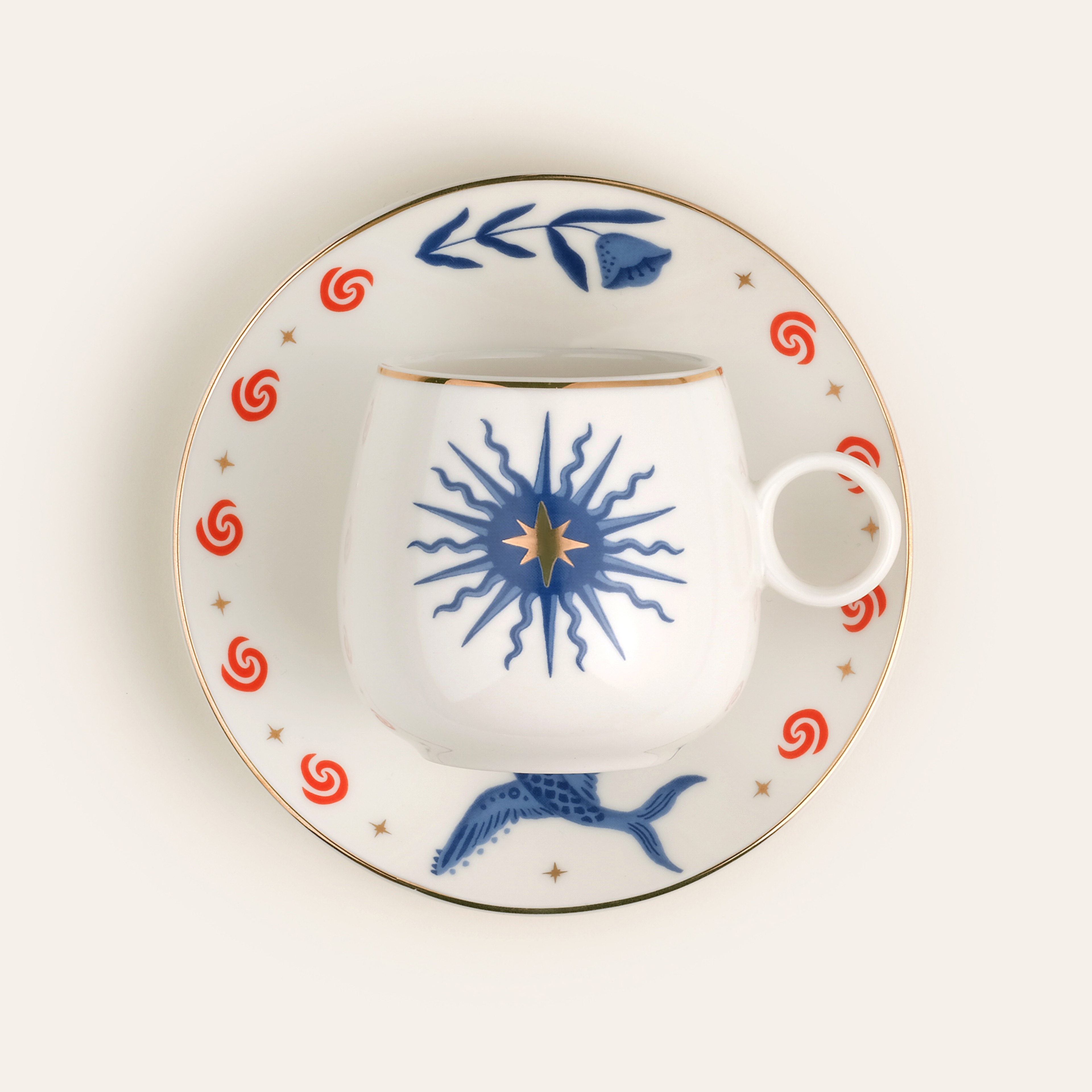 Luohu Porselen Çay Seti 6x6x7 Cm Beyaz