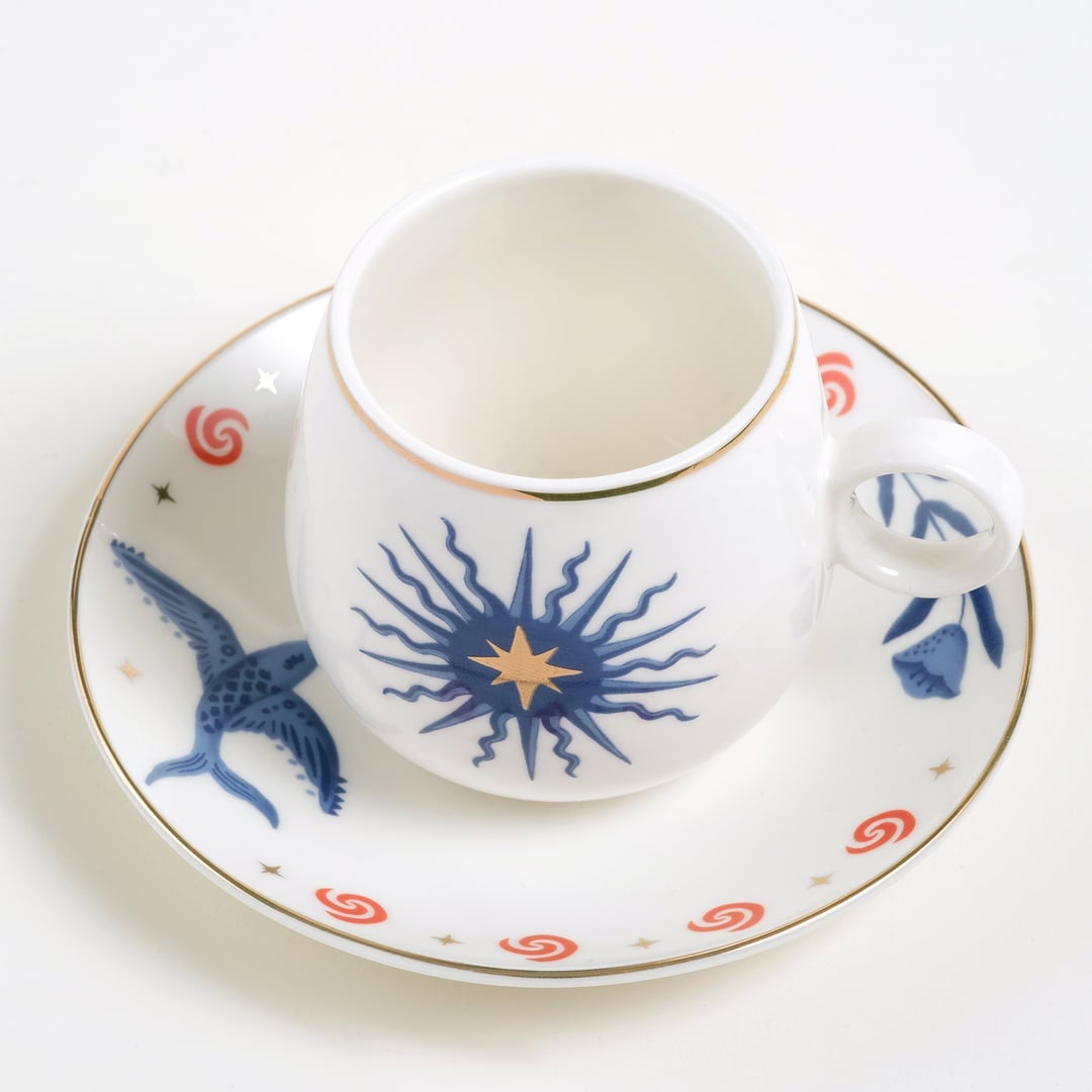 Luohu Porselen Çay Seti 6x6x7 Cm Beyaz