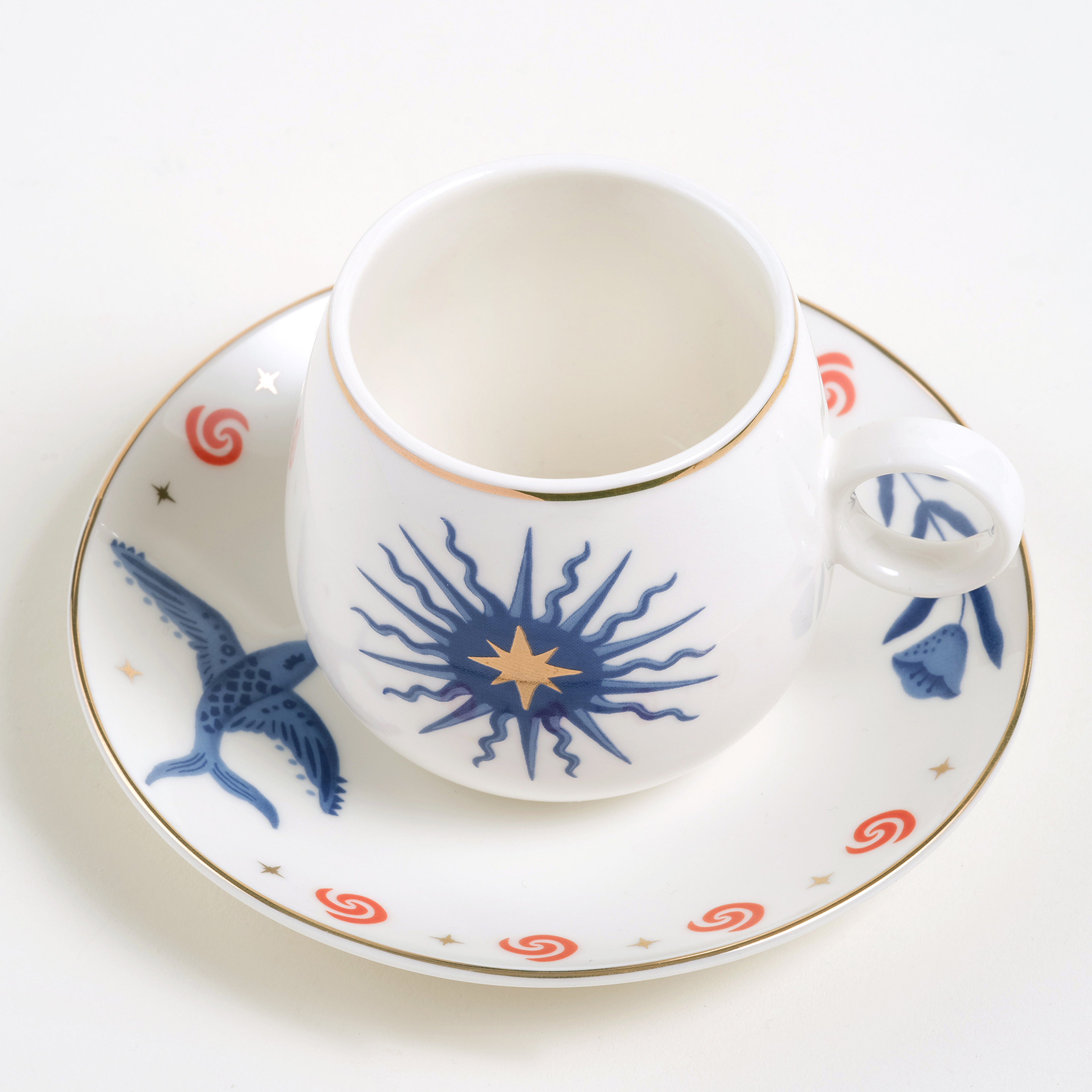 Luohu Porselen Çay Seti 6x6x7 Cm Beyaz