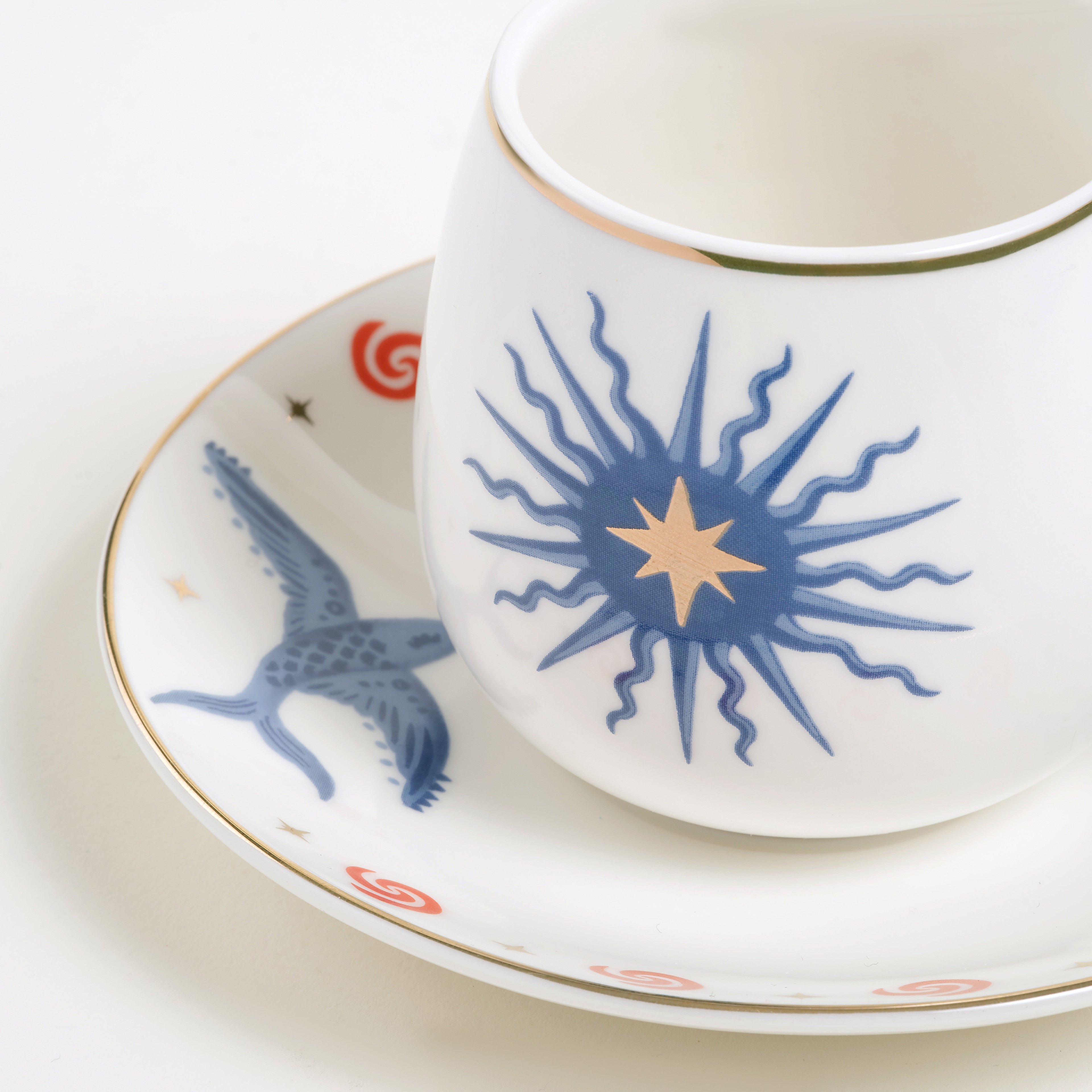 Luohu Porselen Çay Seti 6x6x7 Cm Beyaz