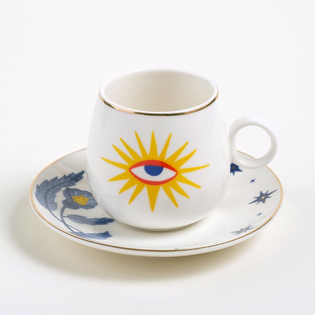 Luohu Porselen Çay Seti 6x6x7 Cm Beyaz