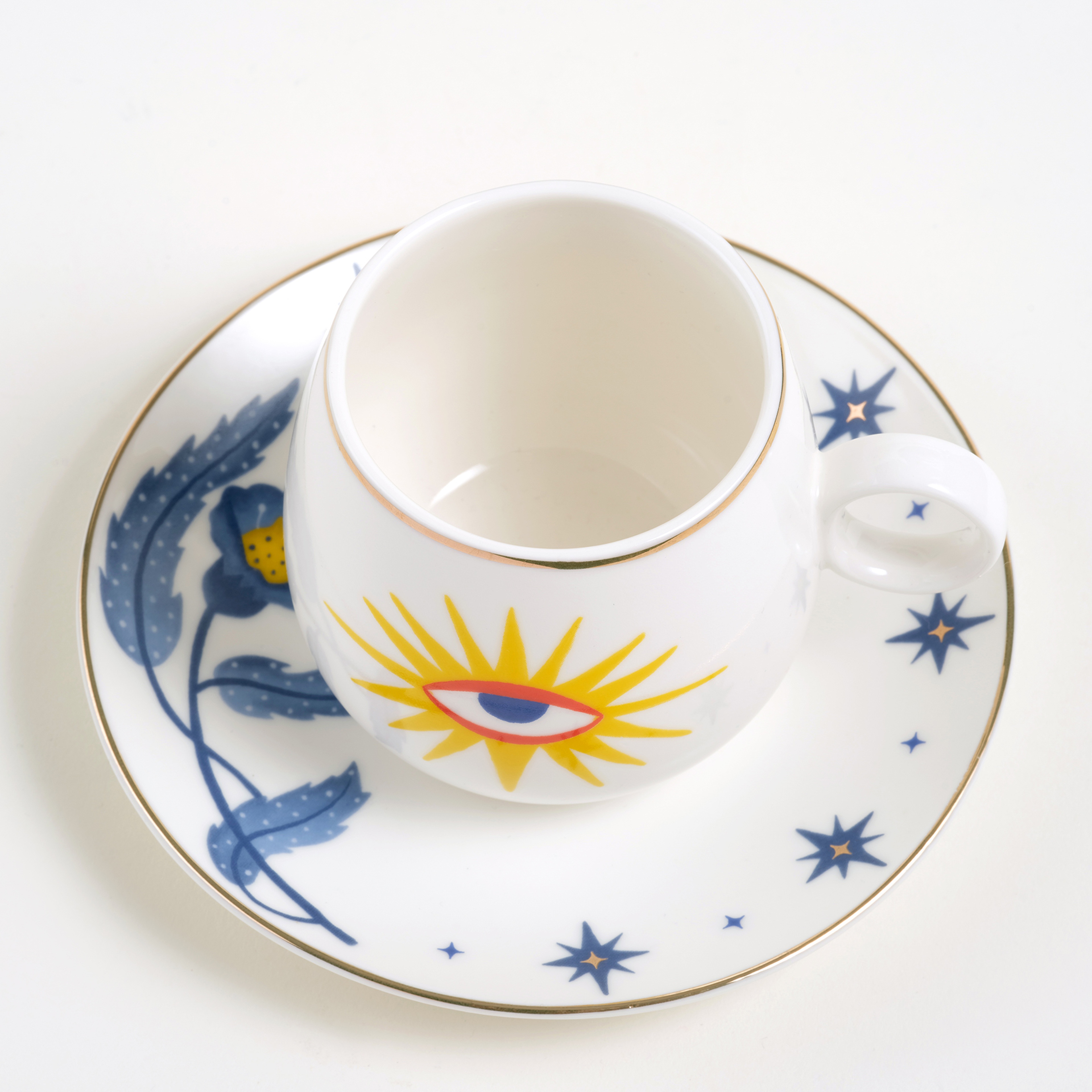 Luohu Porselen Çay Seti 6x6x7 Cm Beyaz