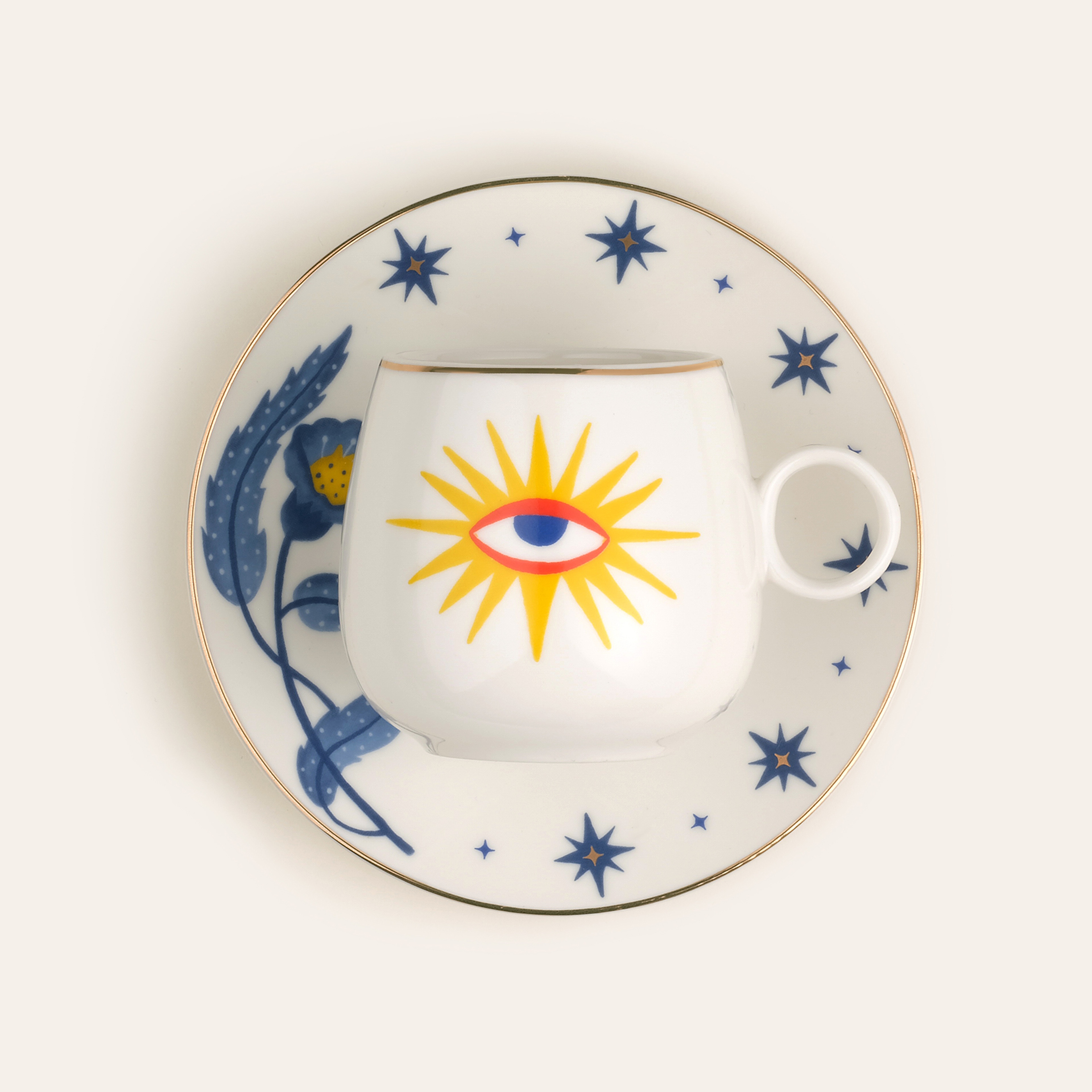 Luohu Porselen Çay Seti 6x6x7 Cm Beyaz