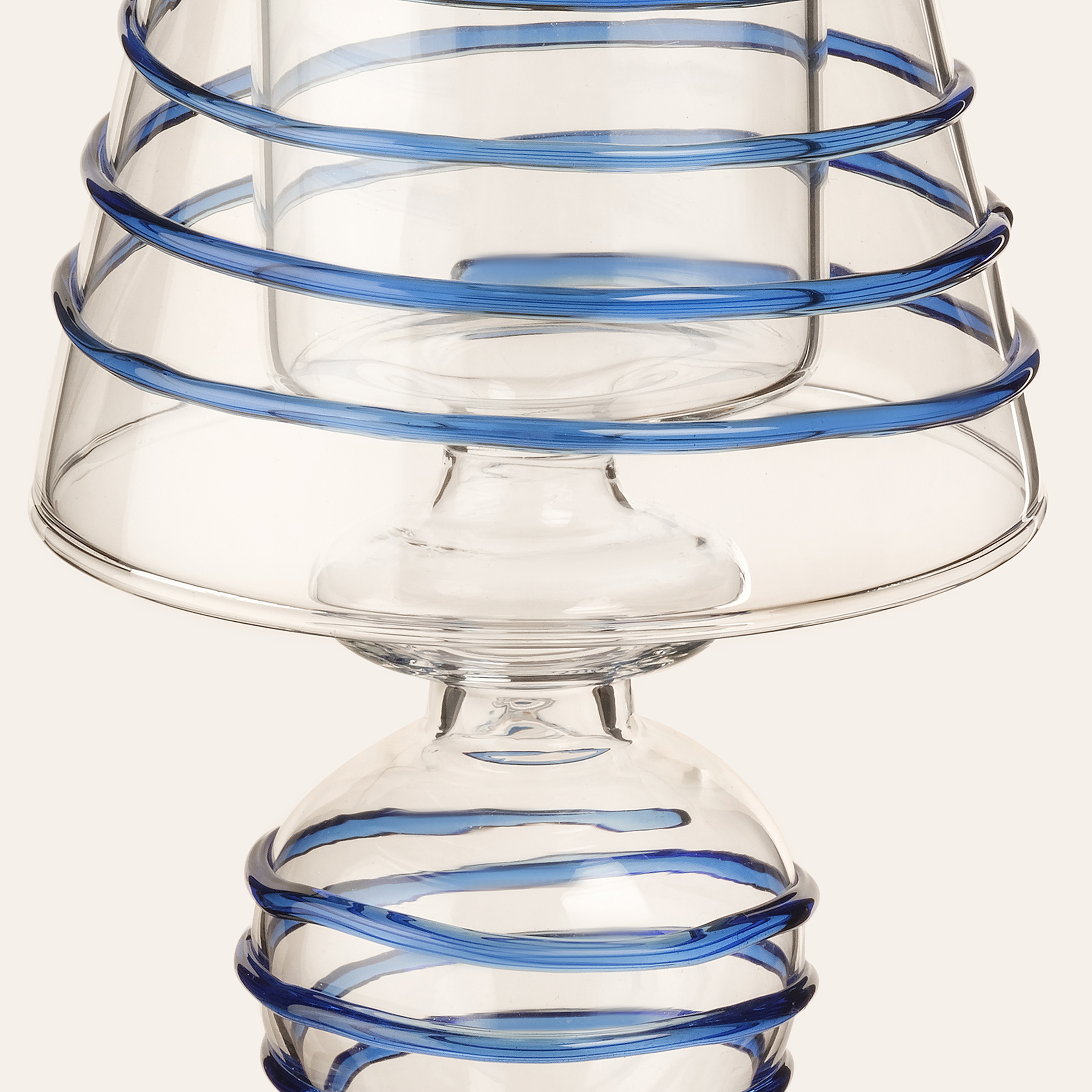 Henan Borosilikat Cam Mumluk 20 Cm Mavi