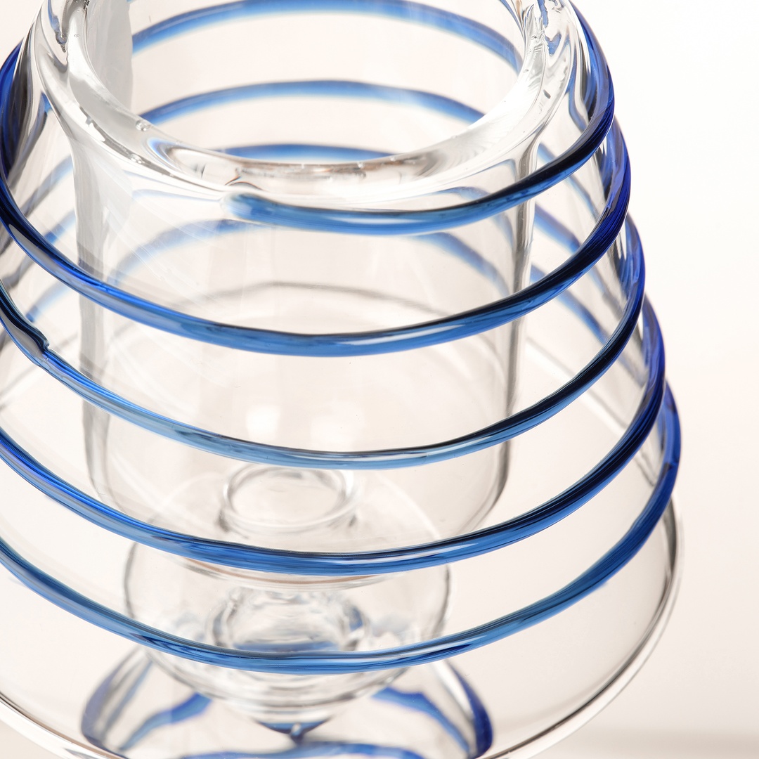 Henan Borosilikat Cam Mumluk 20 Cm Mavi