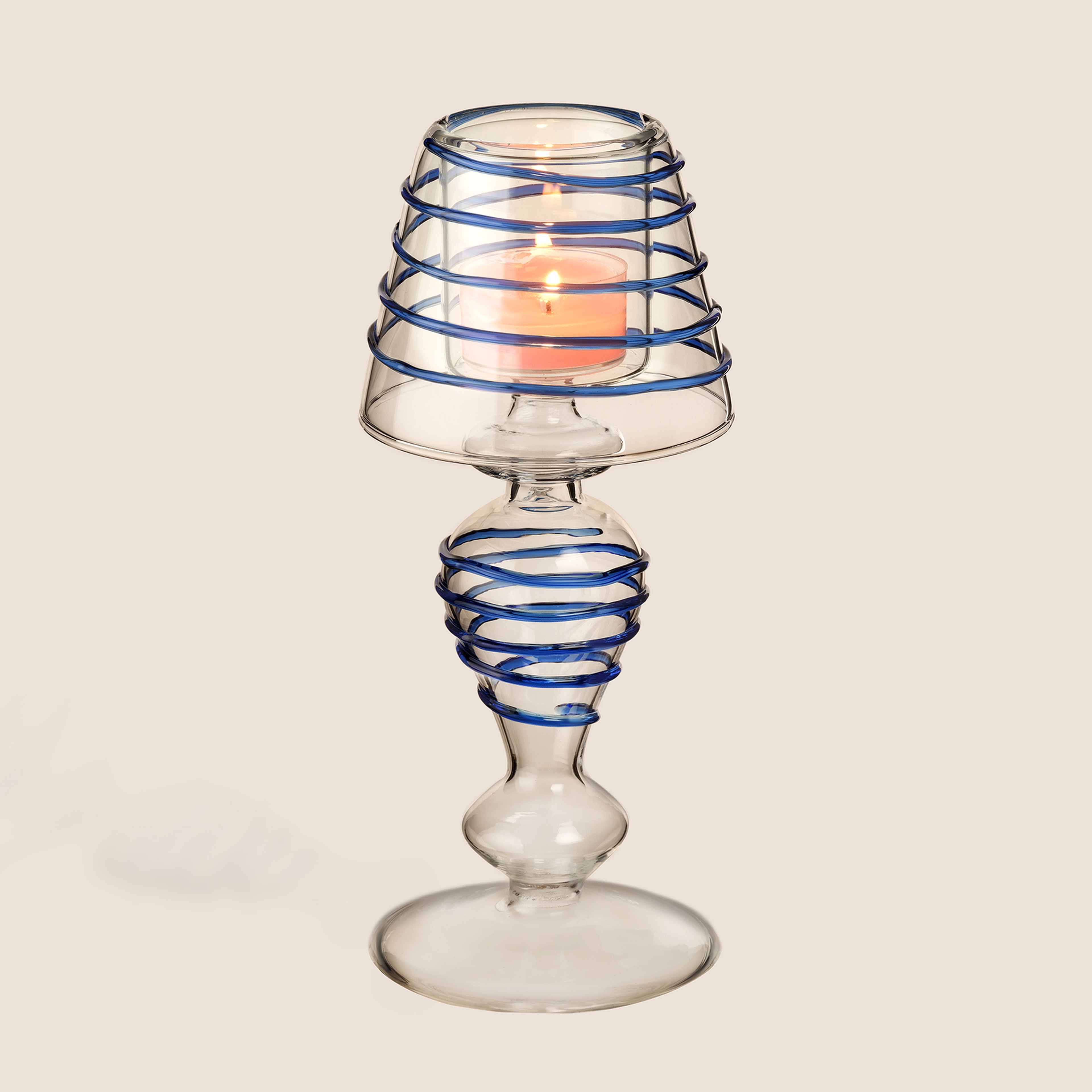 Henan Borosilikat Cam Mumluk 20 Cm Mavi