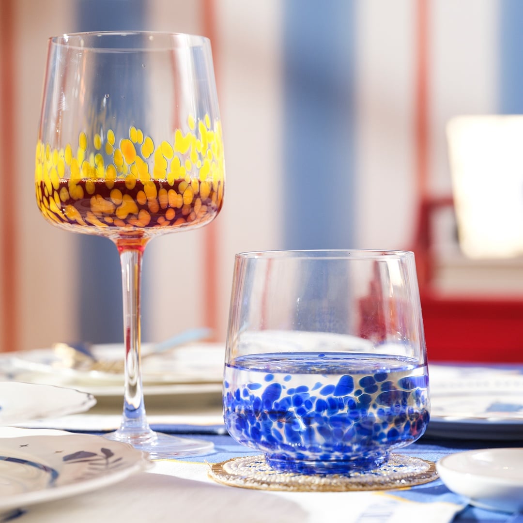 Henan Cam Su Bardağı 430 Ml Mavi