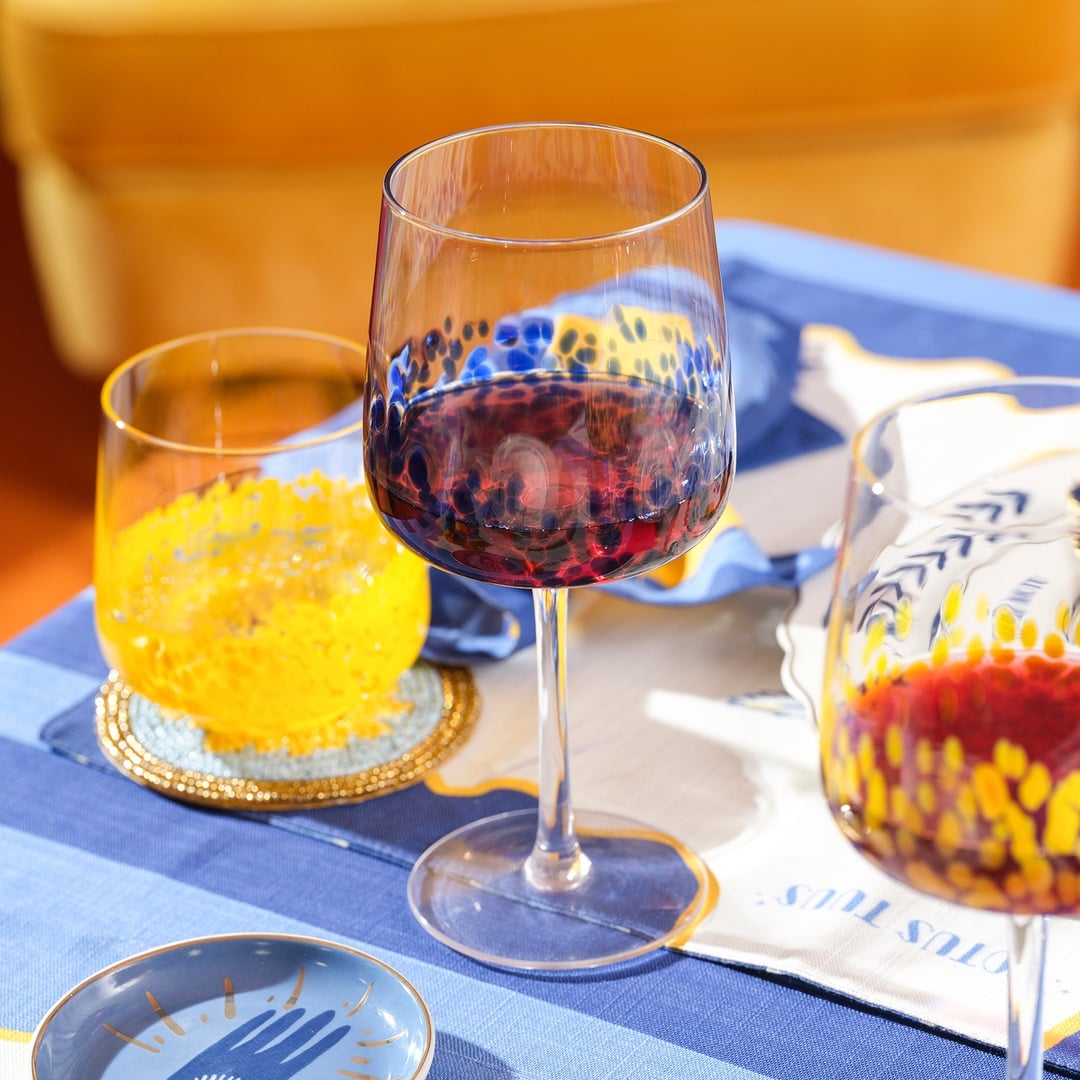 Henan Cam Kadeh 480 Ml Mavi