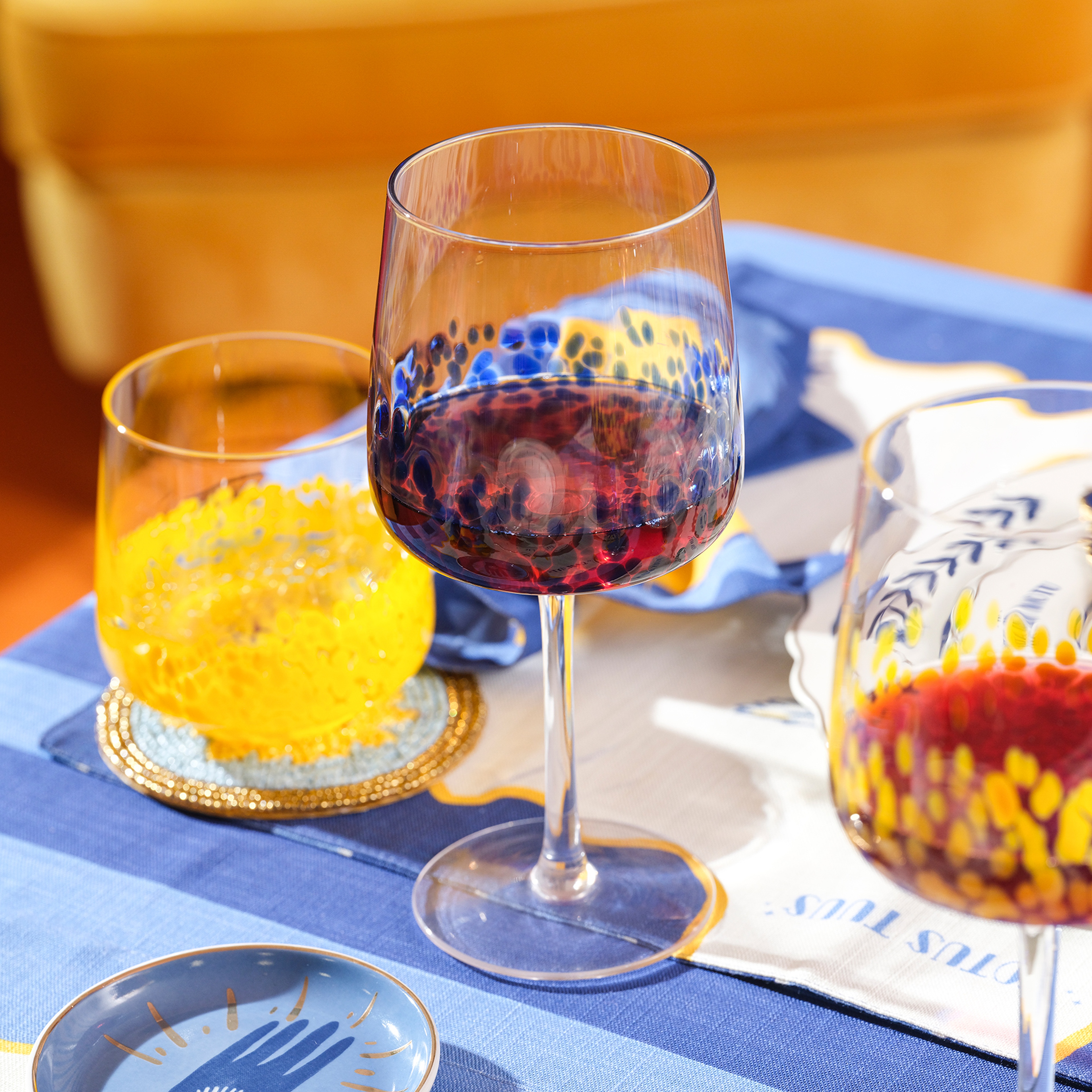 Henan Cam Kadeh 480 Ml Mavi