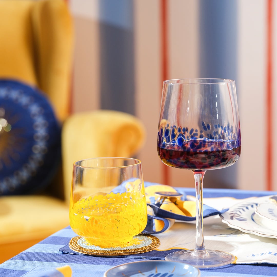 Henan Cam Kadeh 480 Ml Mavi