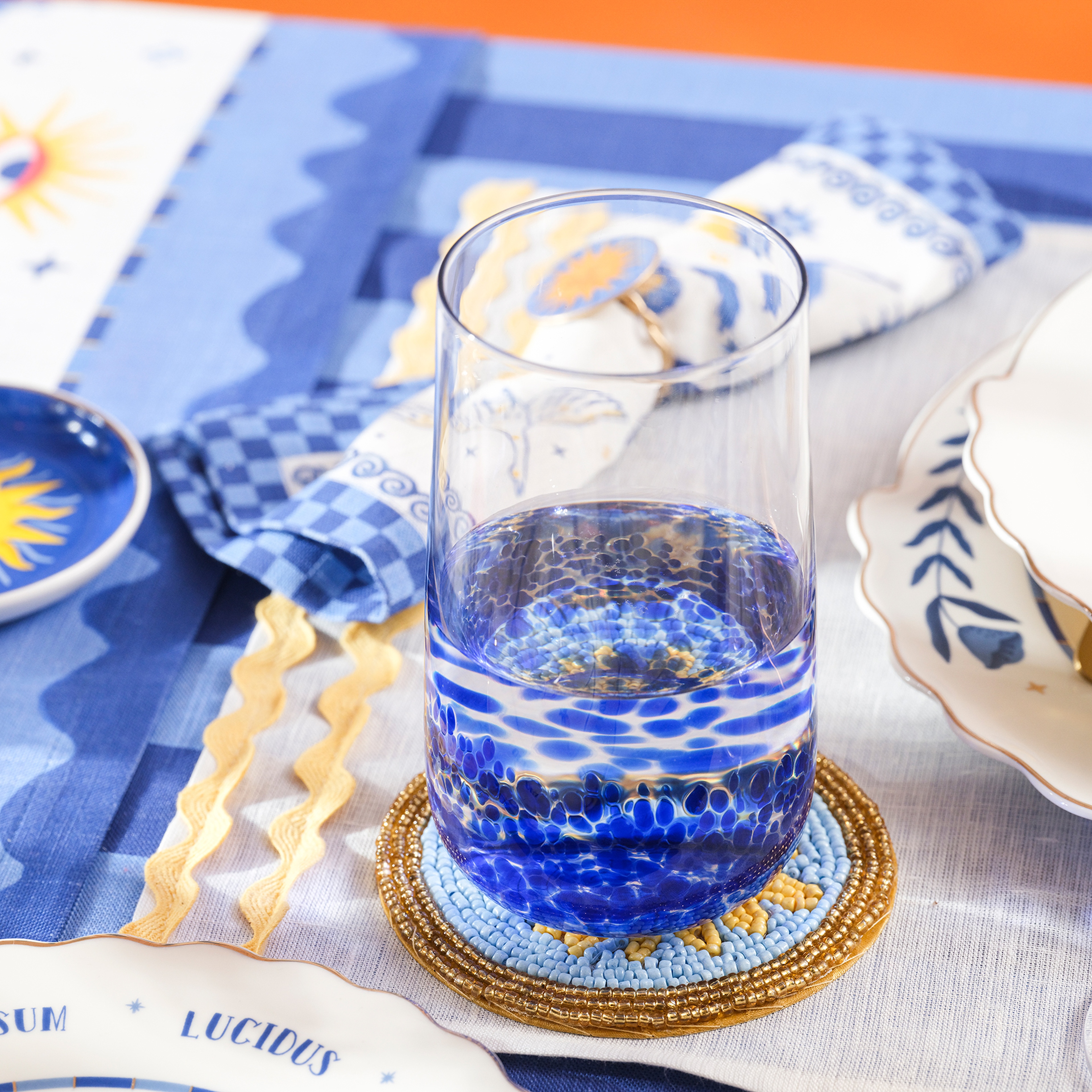 Henan Cam Meşrubat Bardağı 500 Ml Mavi