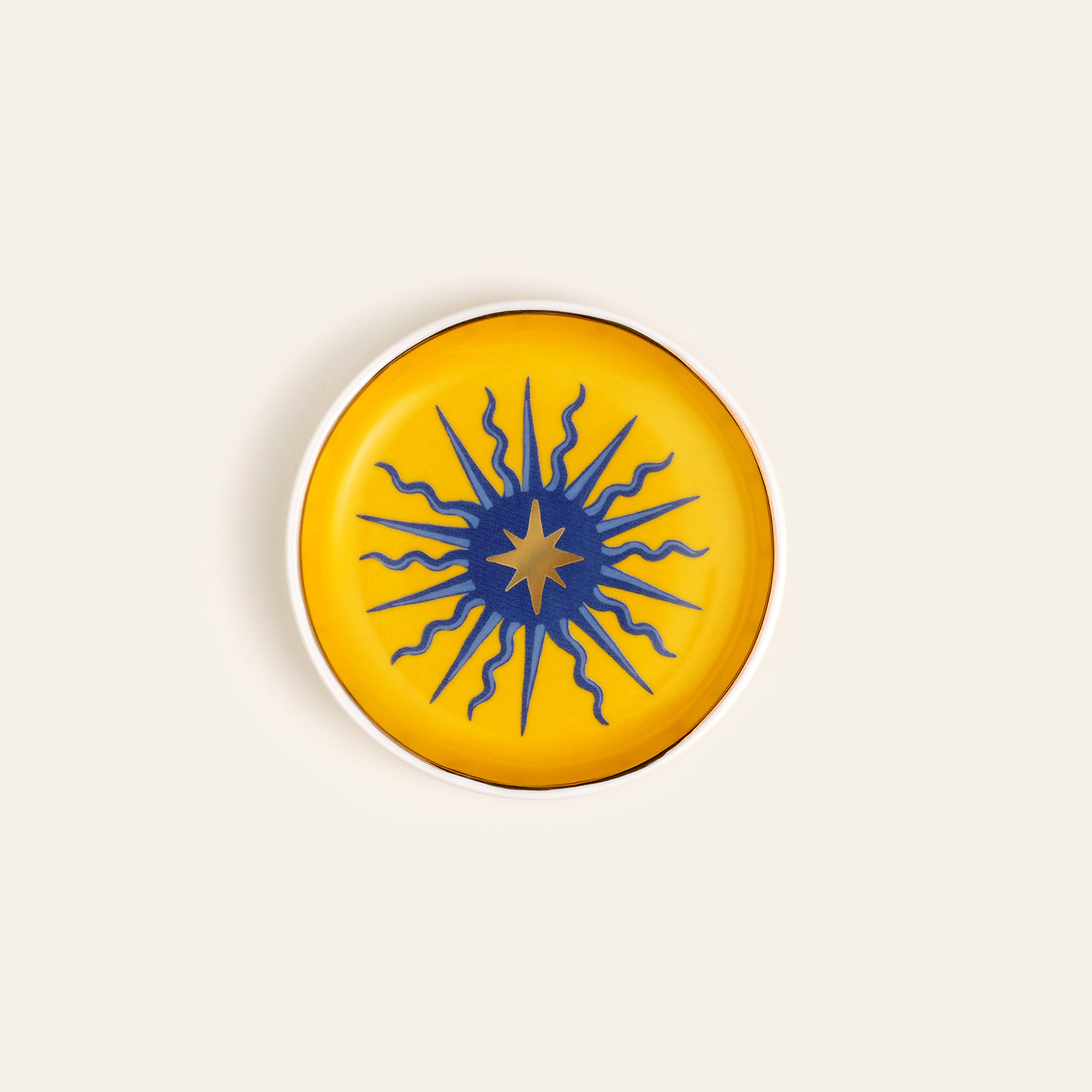 Luohu Porselen Tabak 10x10x1 Cm Sarı