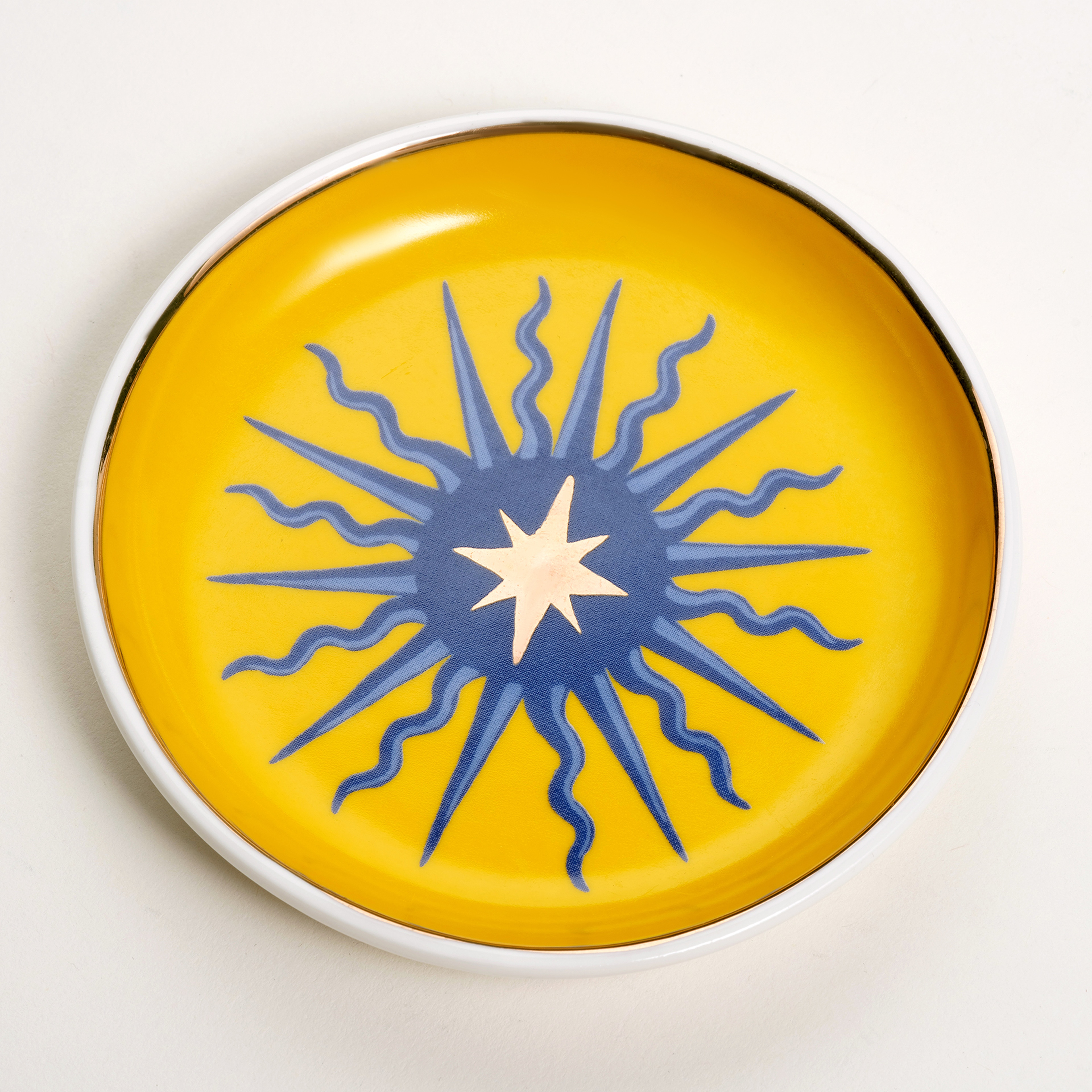 Luohu Porselen Tabak 10x10x1 Cm Sarı