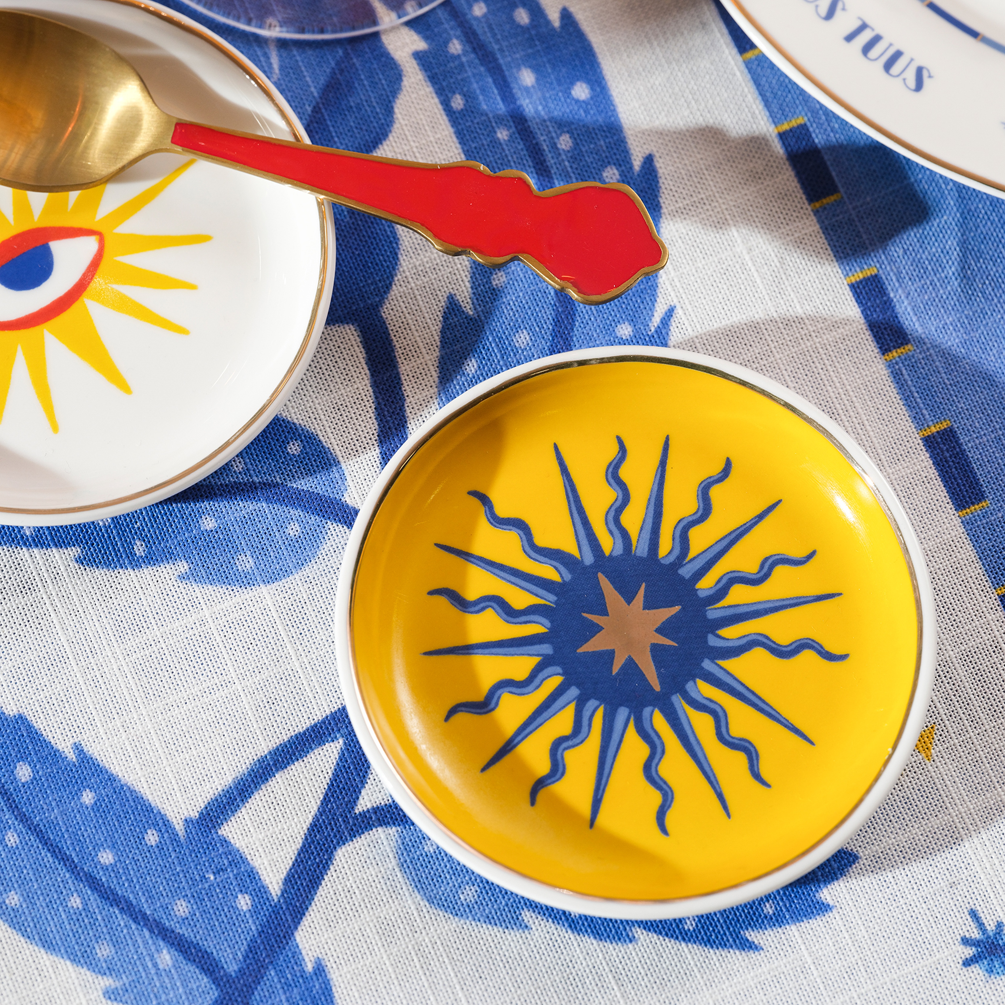 Luohu Porselen Tabak 10x10x1 Cm Sarı