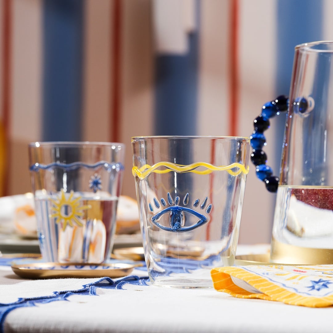 Henan Borosilikat Cam Su Bardağı 400 Ml Renkli