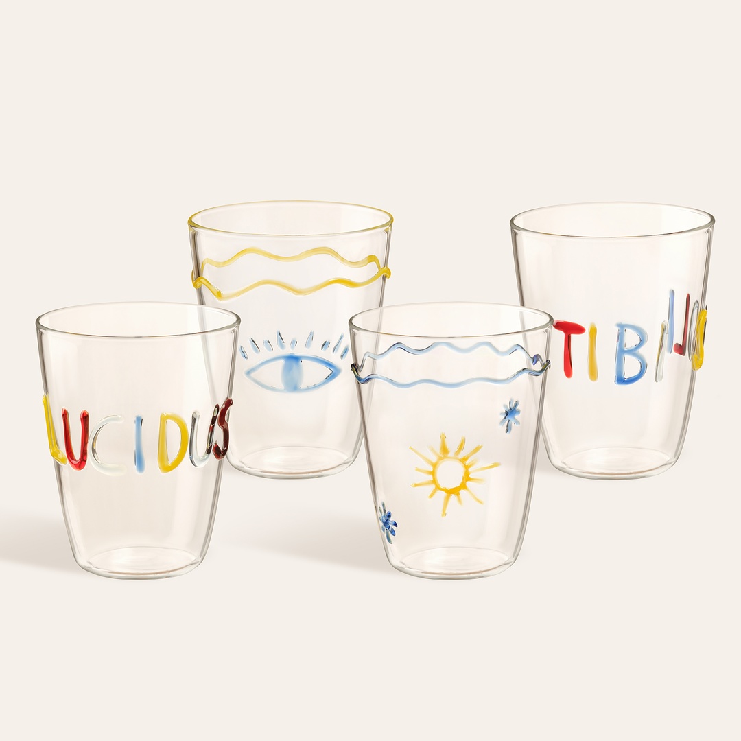 Henan Borosilikat Cam Su Bardağı 400 Ml Renkli