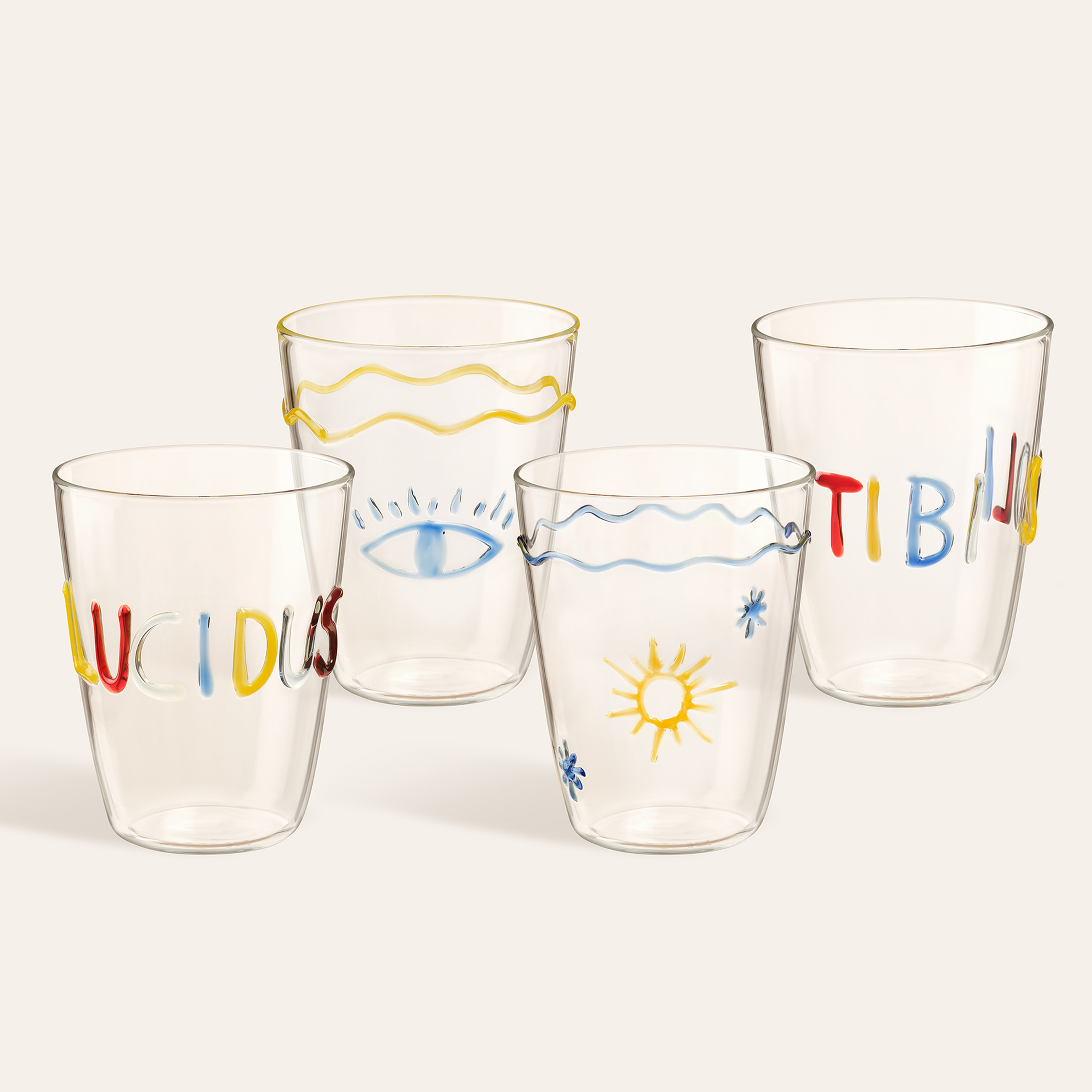 Henan Borosilikat Cam Su Bardağı 400 Ml Renkli