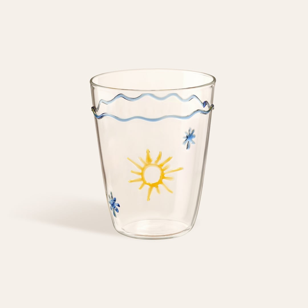 Henan Borosilikat Cam Su Bardağı 400 Ml Renkli