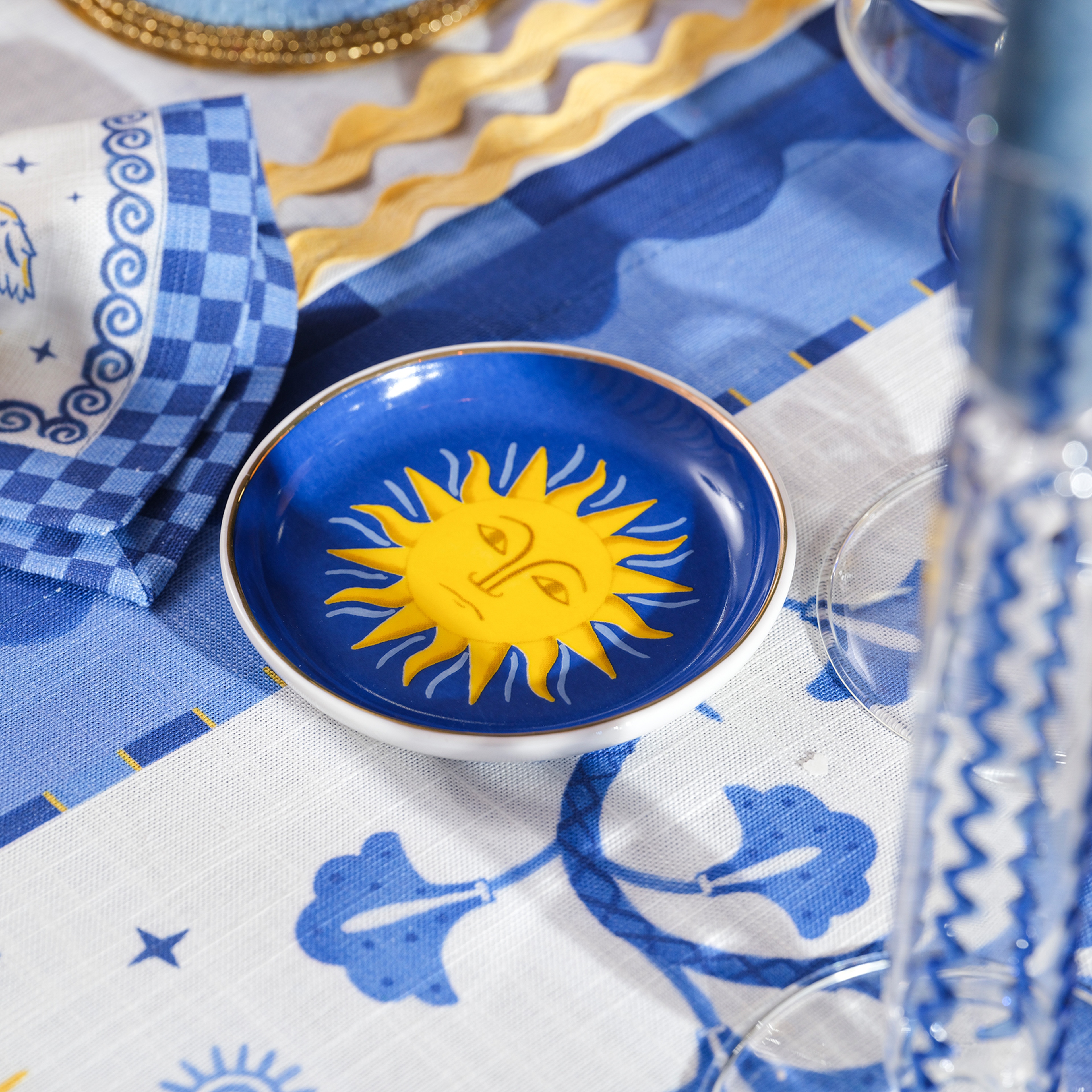 Luohu Porselen Tabak 10x10x1 Cm Lacivert