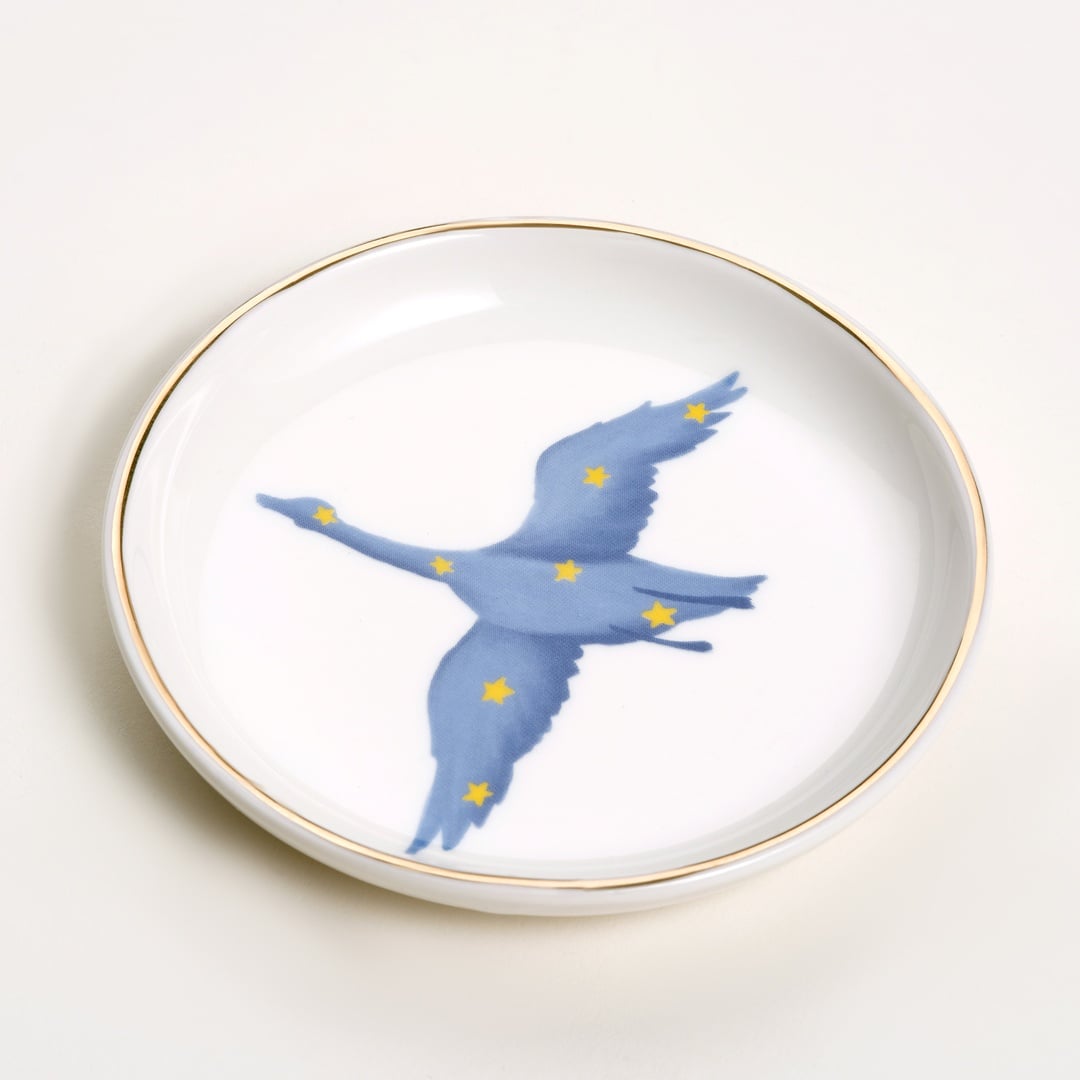 Luohu Porselen Tabak 10x10x1 Cm Beyaz - Mavi