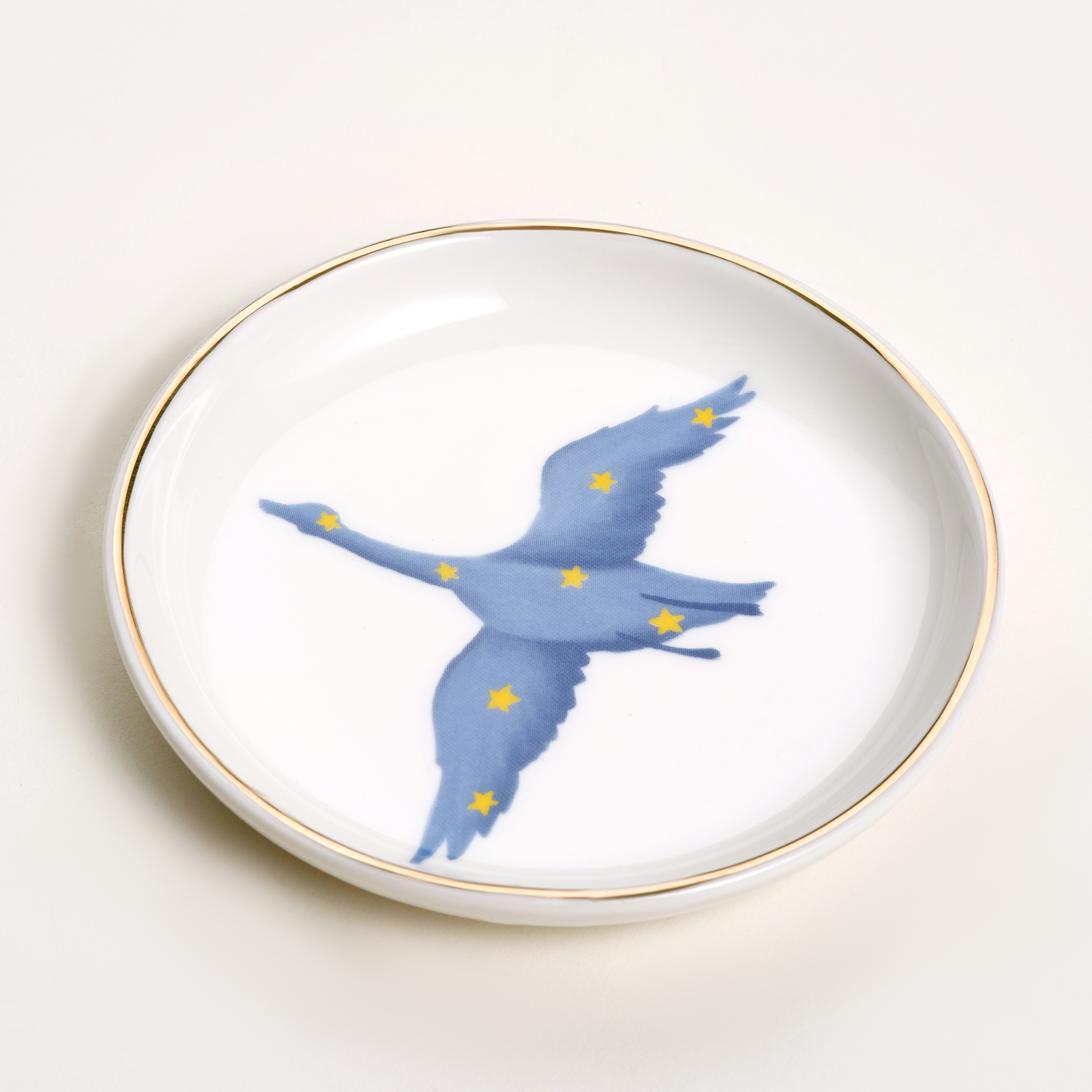 Luohu Porselen Tabak 10x10x1 Cm Beyaz - Mavi