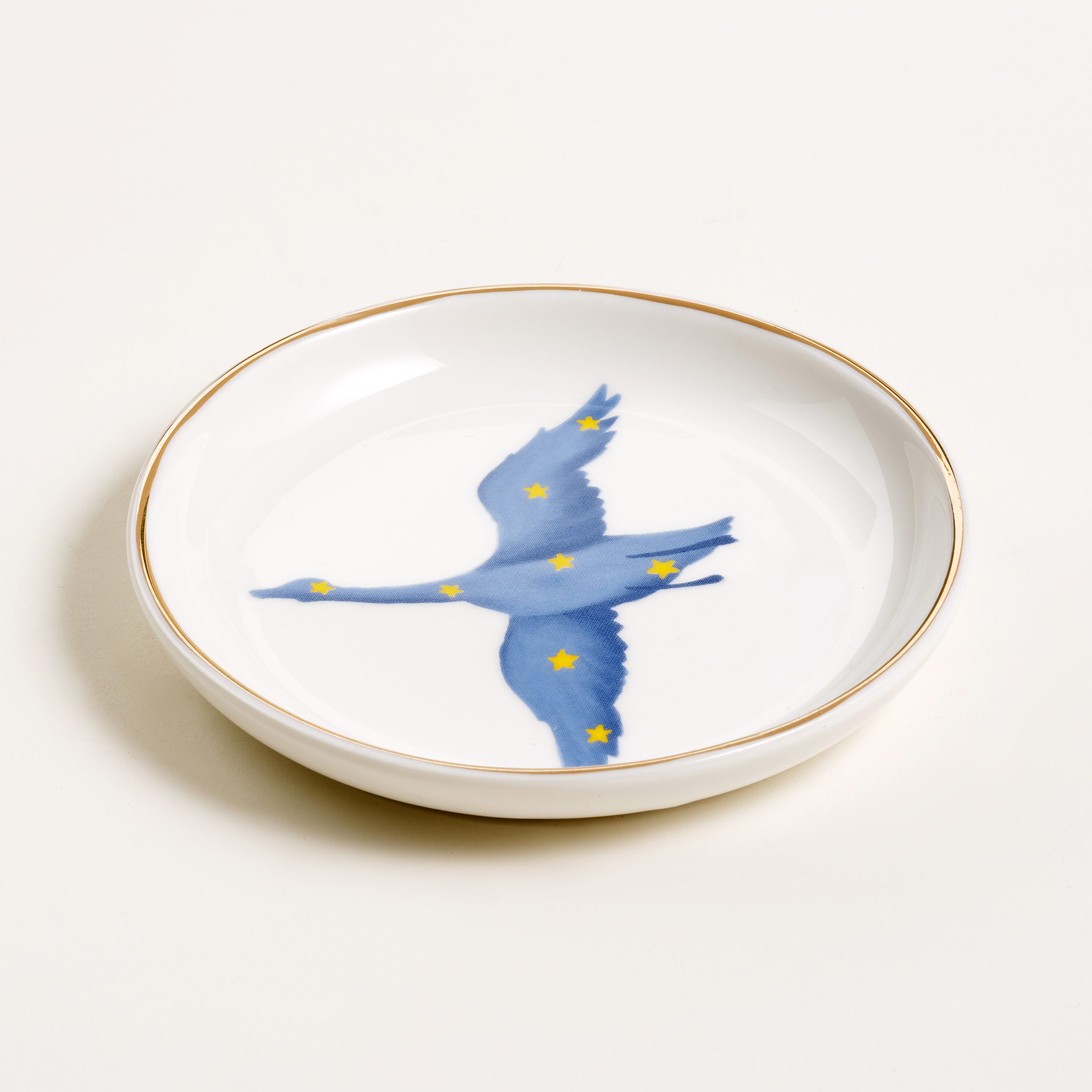 Luohu Porselen Tabak 10x10x1 Cm Beyaz - Mavi