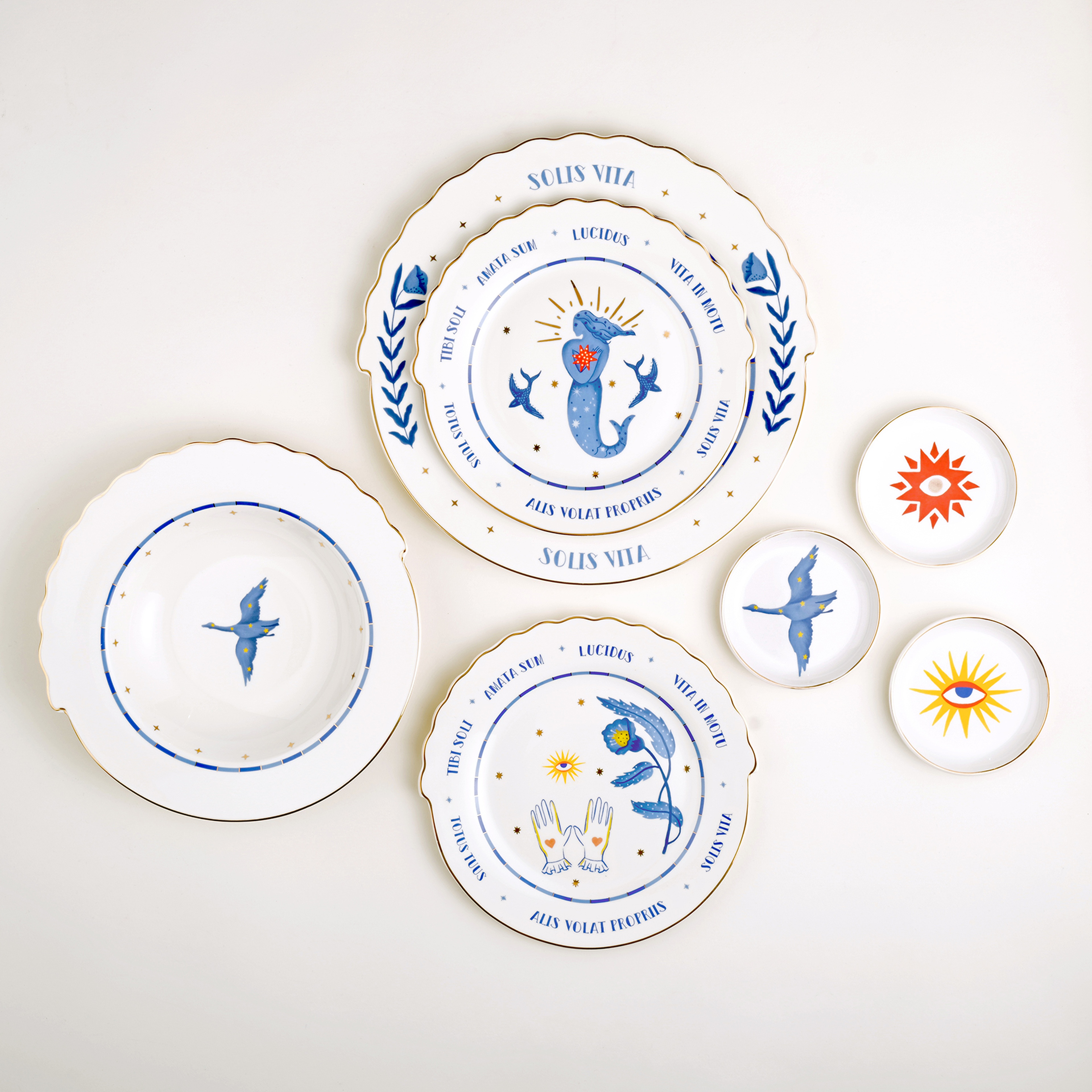 Luohu Porselen Tabak 10x10x1 Cm Beyaz-sarı