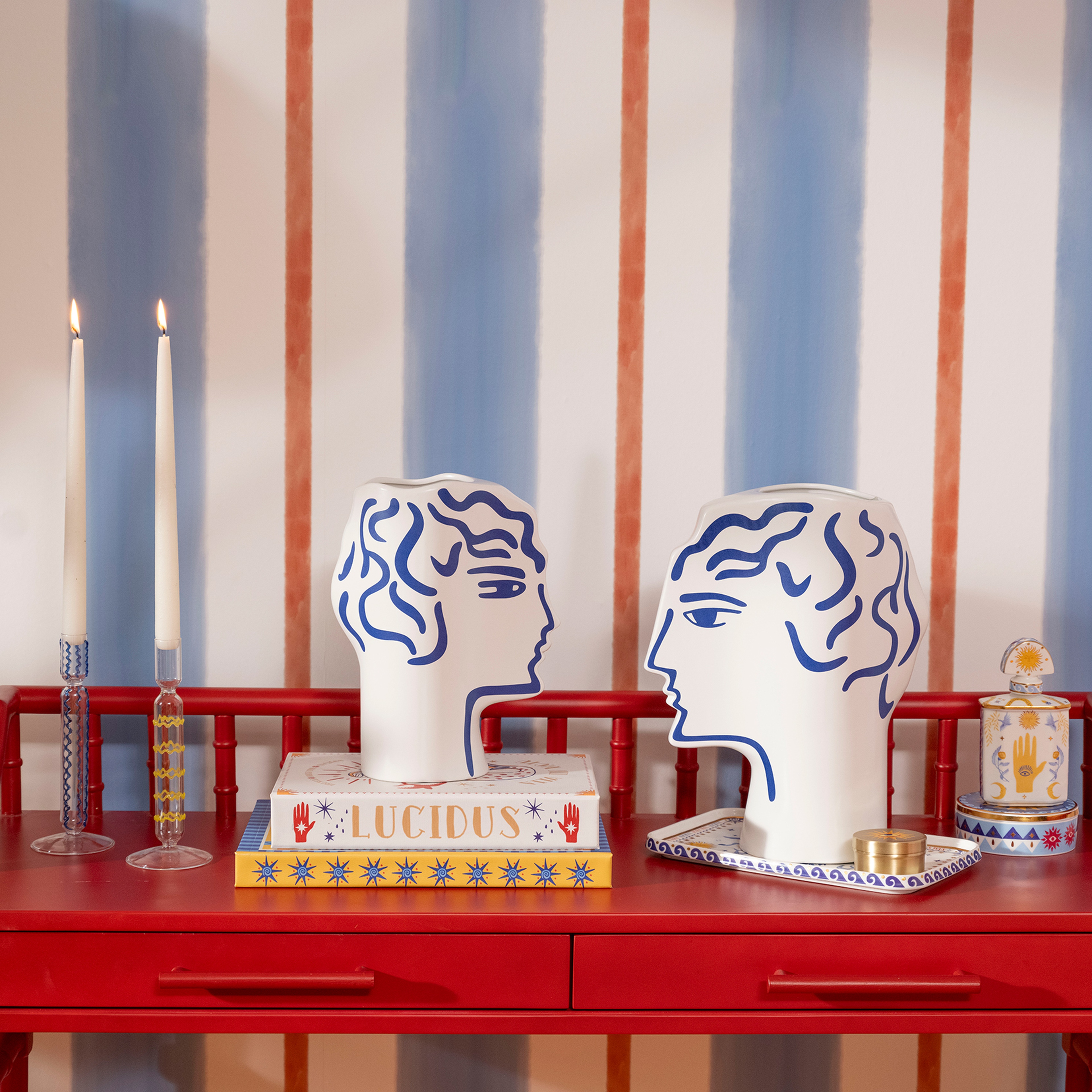 Longhu Seramik Vazo 22x13x28 Cm Mavi