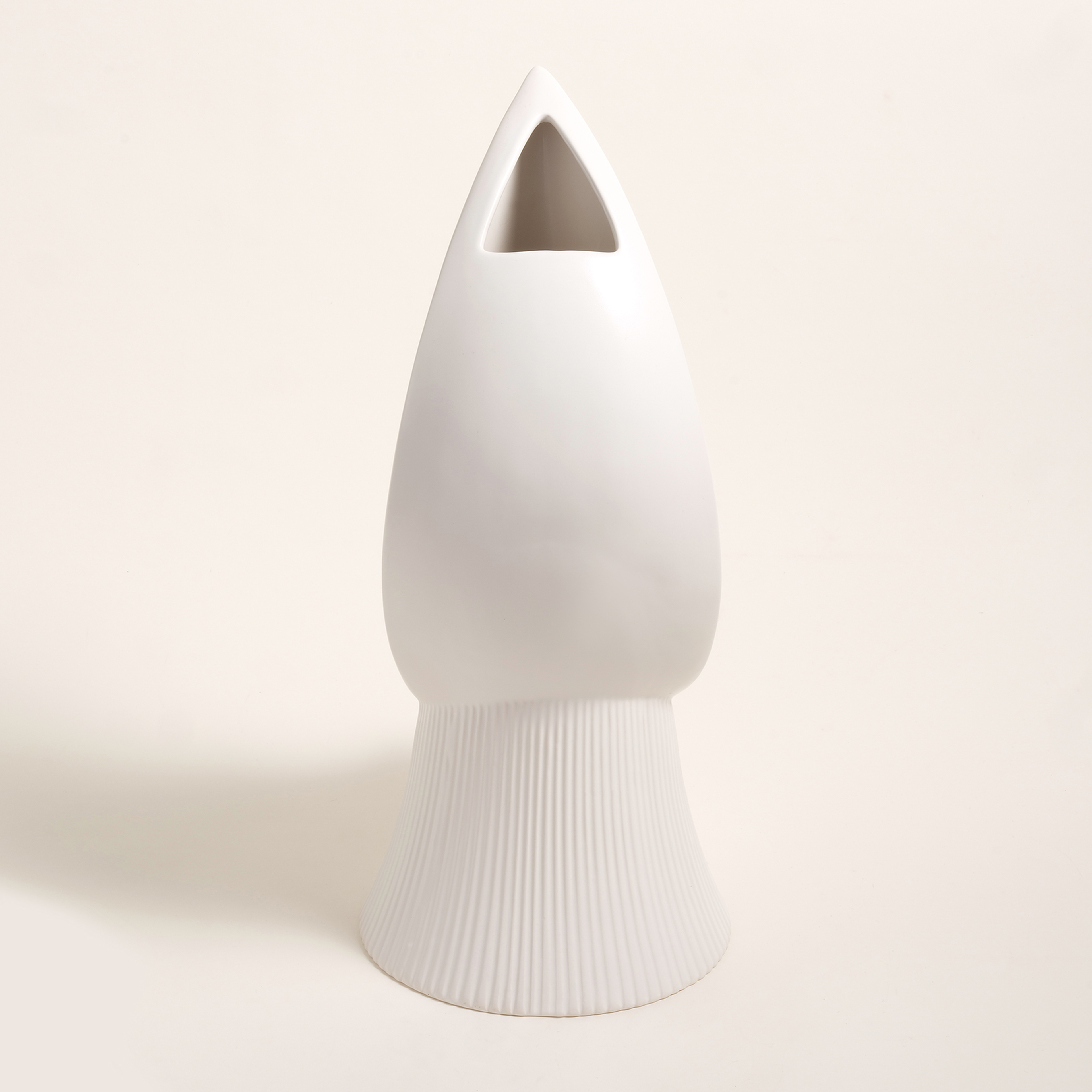 Longhu Seramik Vazo 24x19x41 Cm Beyaz - Altın