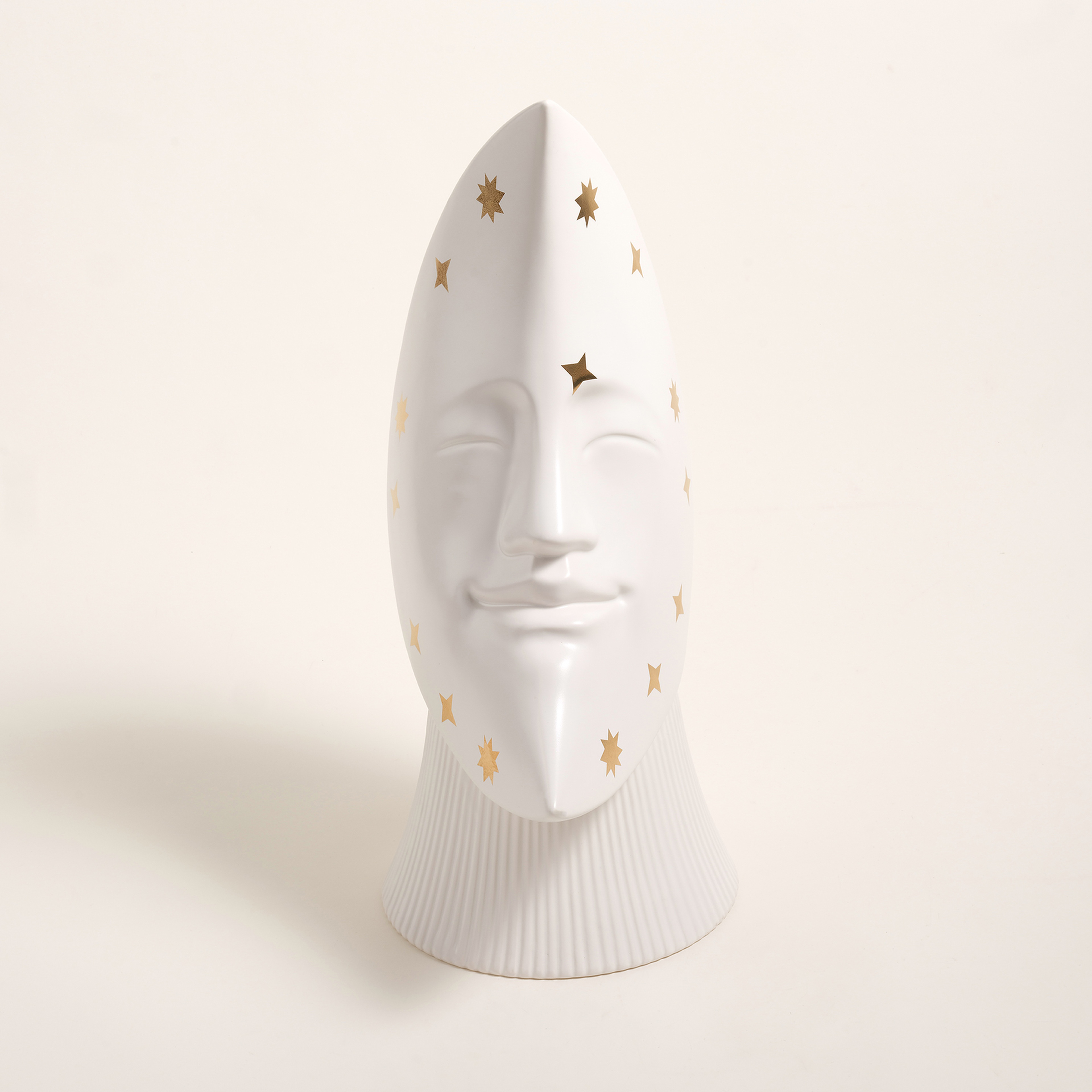 Longhu Seramik Vazo 24x19x41 Cm Beyaz - Altın