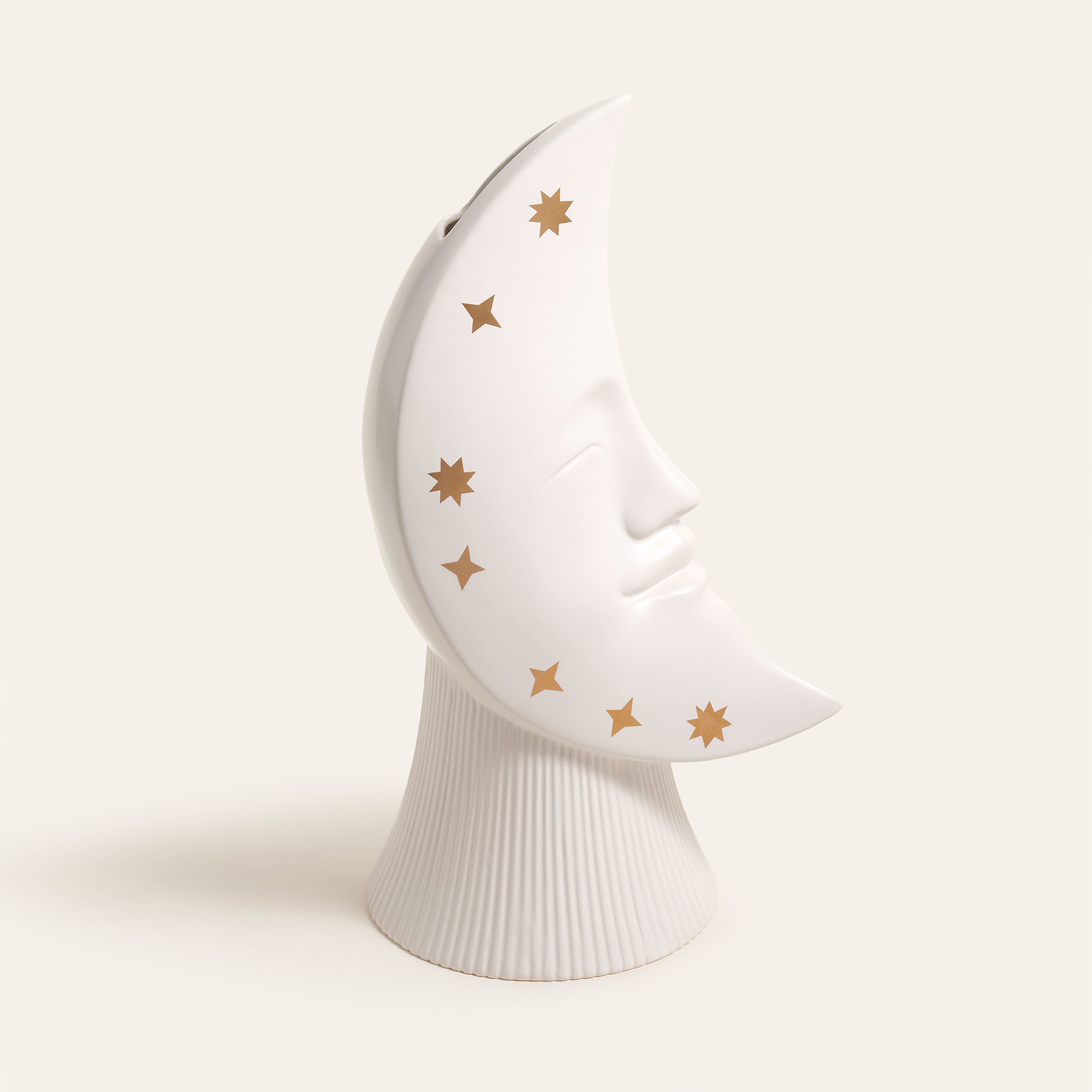 Longhu Seramik Vazo 24x19x41 Cm Beyaz - Altın