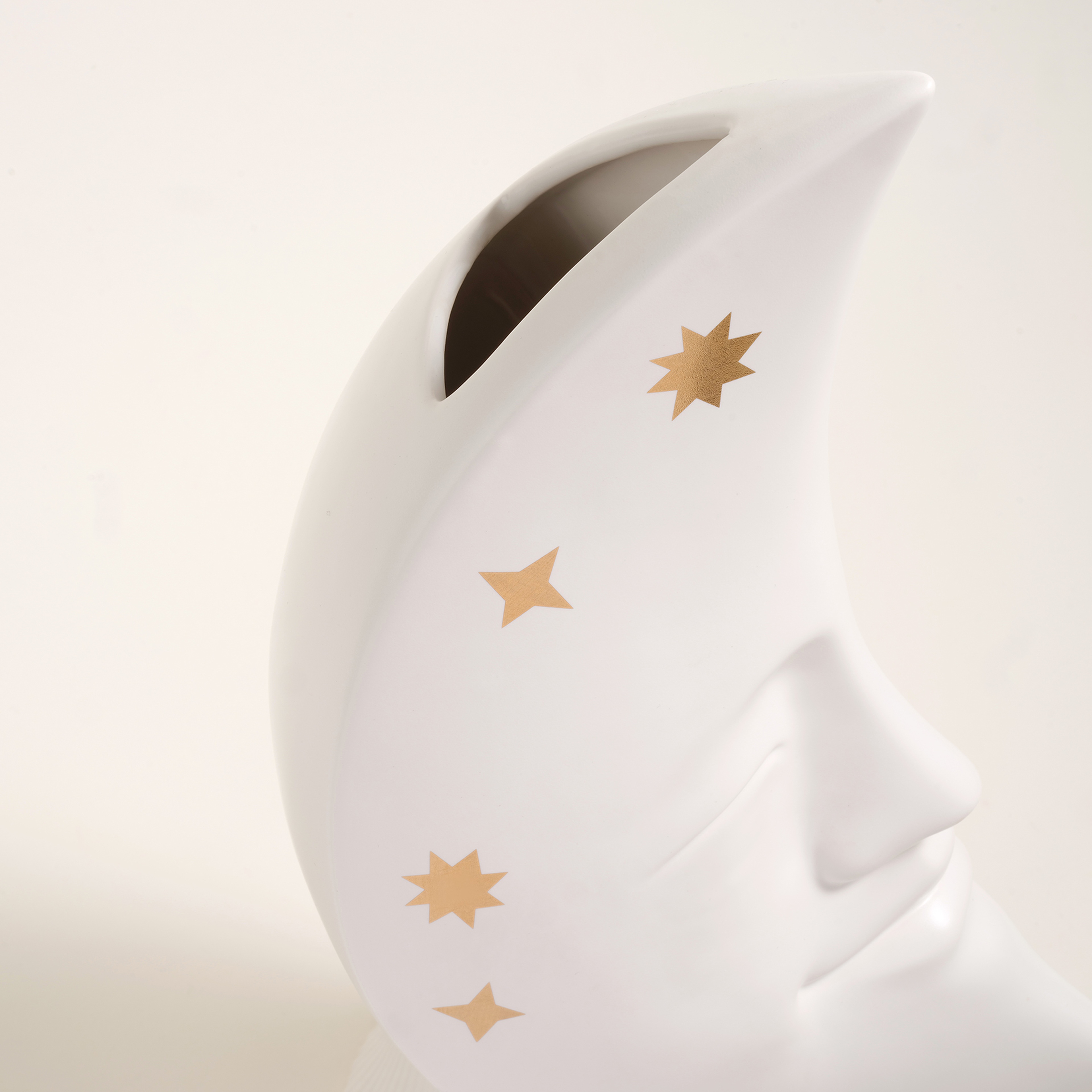 Longhu Seramik Vazo 24x19x41 Cm Beyaz - Altın