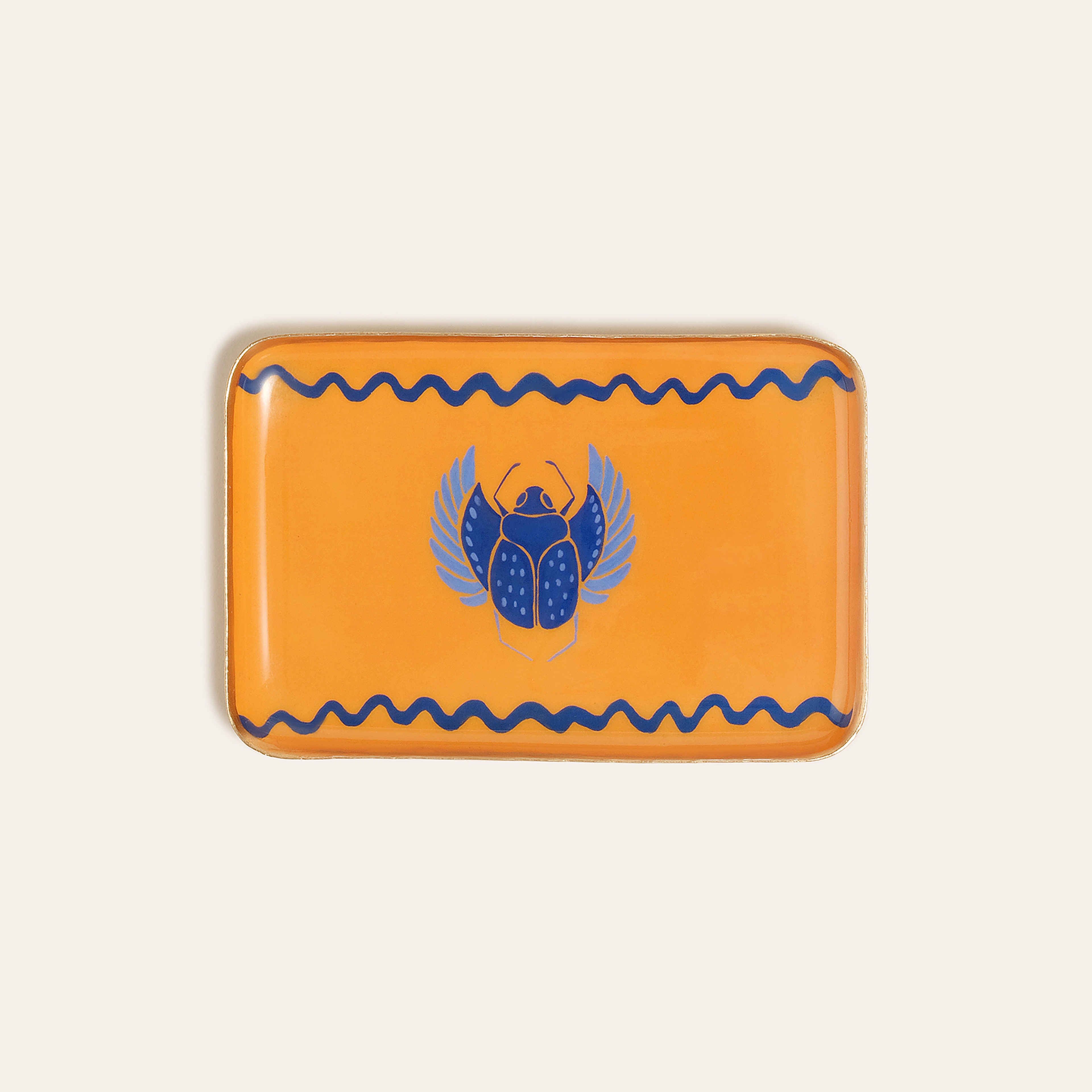 Agra Metal Dekoratif Tepsi 10x15 Cm Mavi