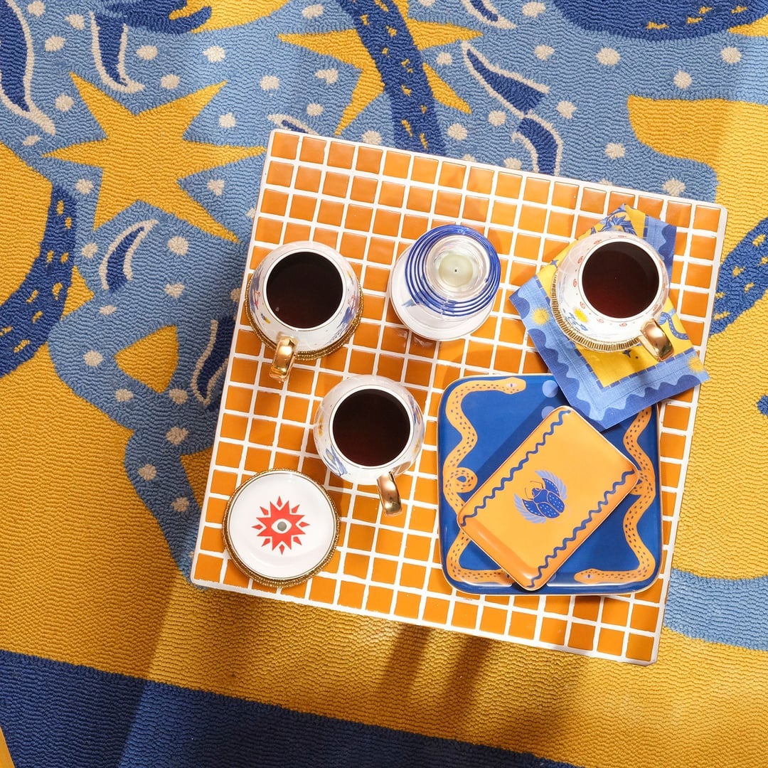 Agra Metal Dekoratif Tepsi 10x15 Cm Mavi