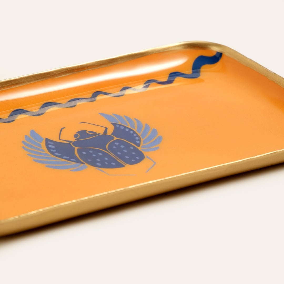 Agra Metal Dekoratif Tepsi 10x15 Cm Mavi