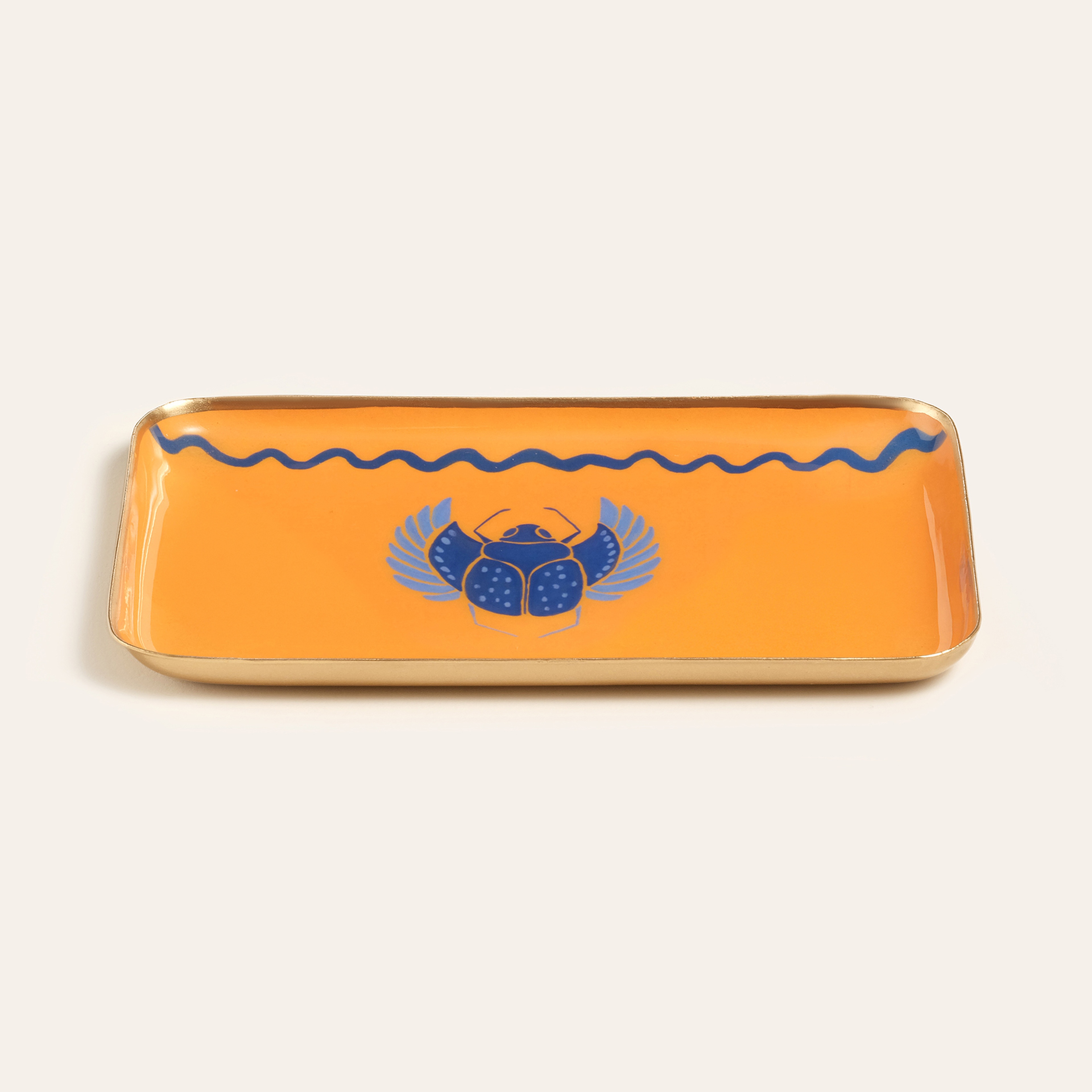 Agra Metal Dekoratif Tepsi 10x15 Cm Mavi