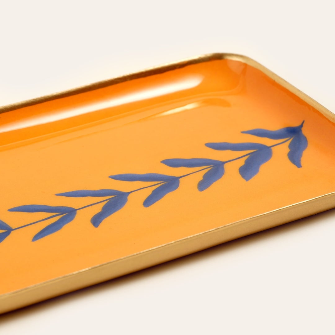 Agra Metal Dekoratif Tepsi 10x15 Cm Lacivert