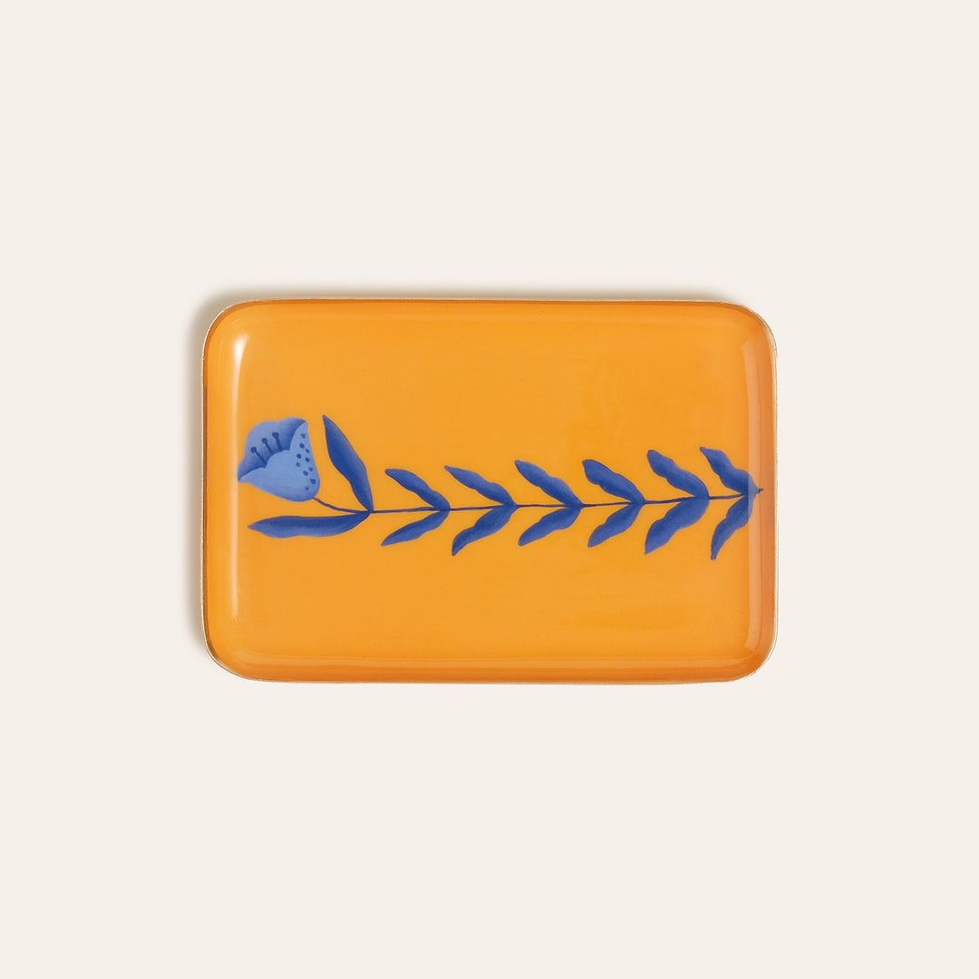 Agra Metal Dekoratif Tepsi 10x15 Cm Lacivert