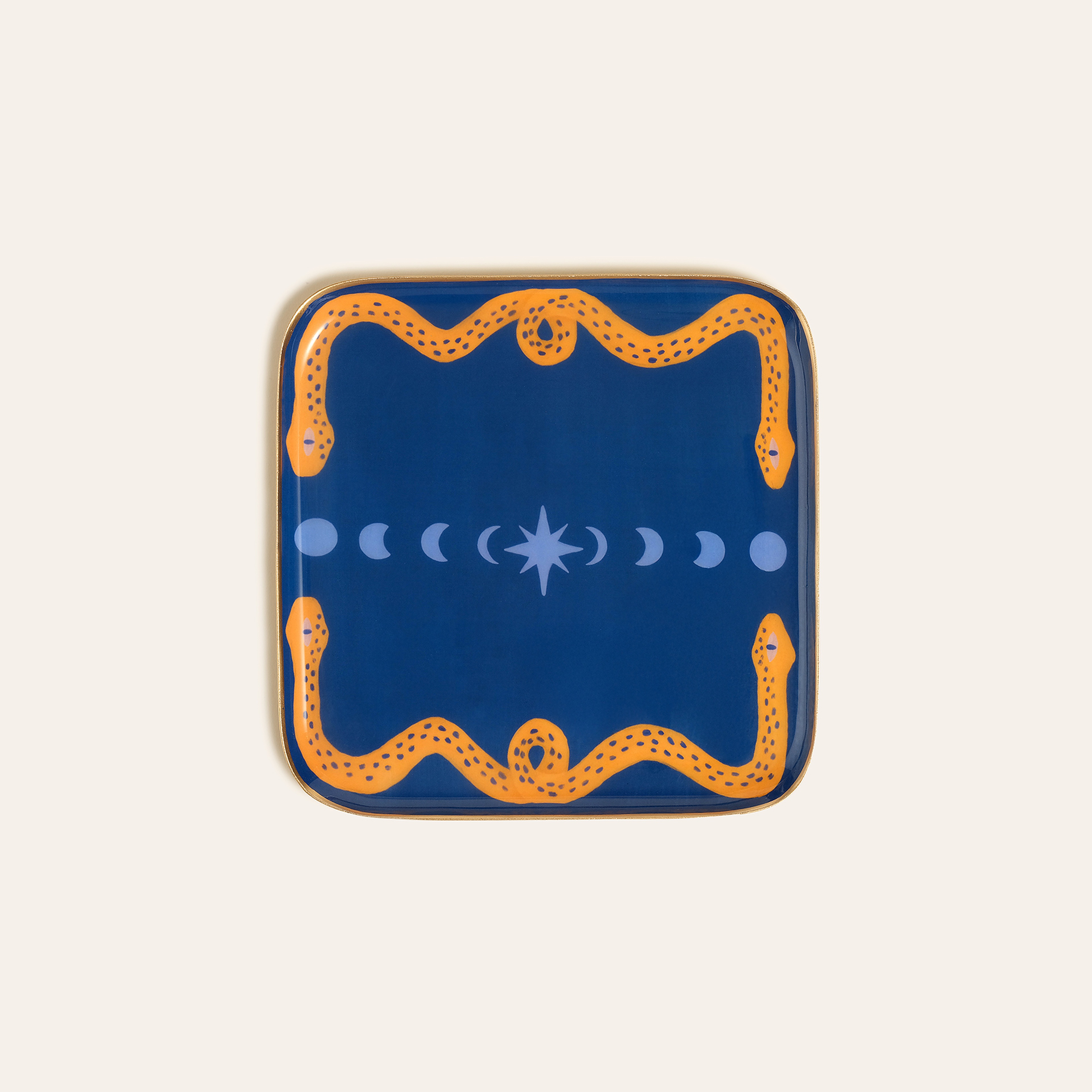 Agra Metal Dekoratif Tepsi 20x20 Cm Mavi