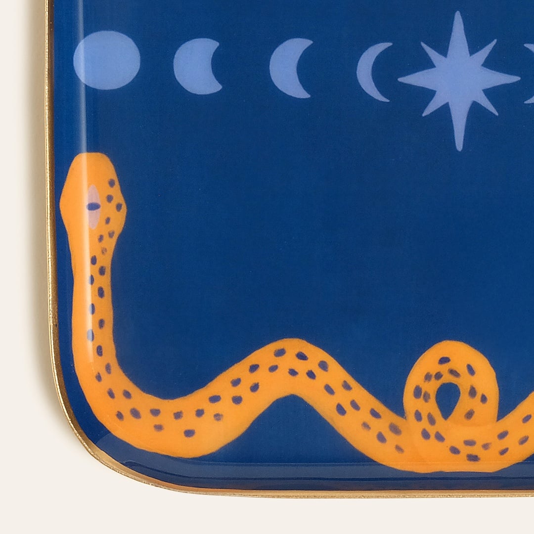 Agra Metal Dekoratif Tepsi 20x20 Cm Mavi